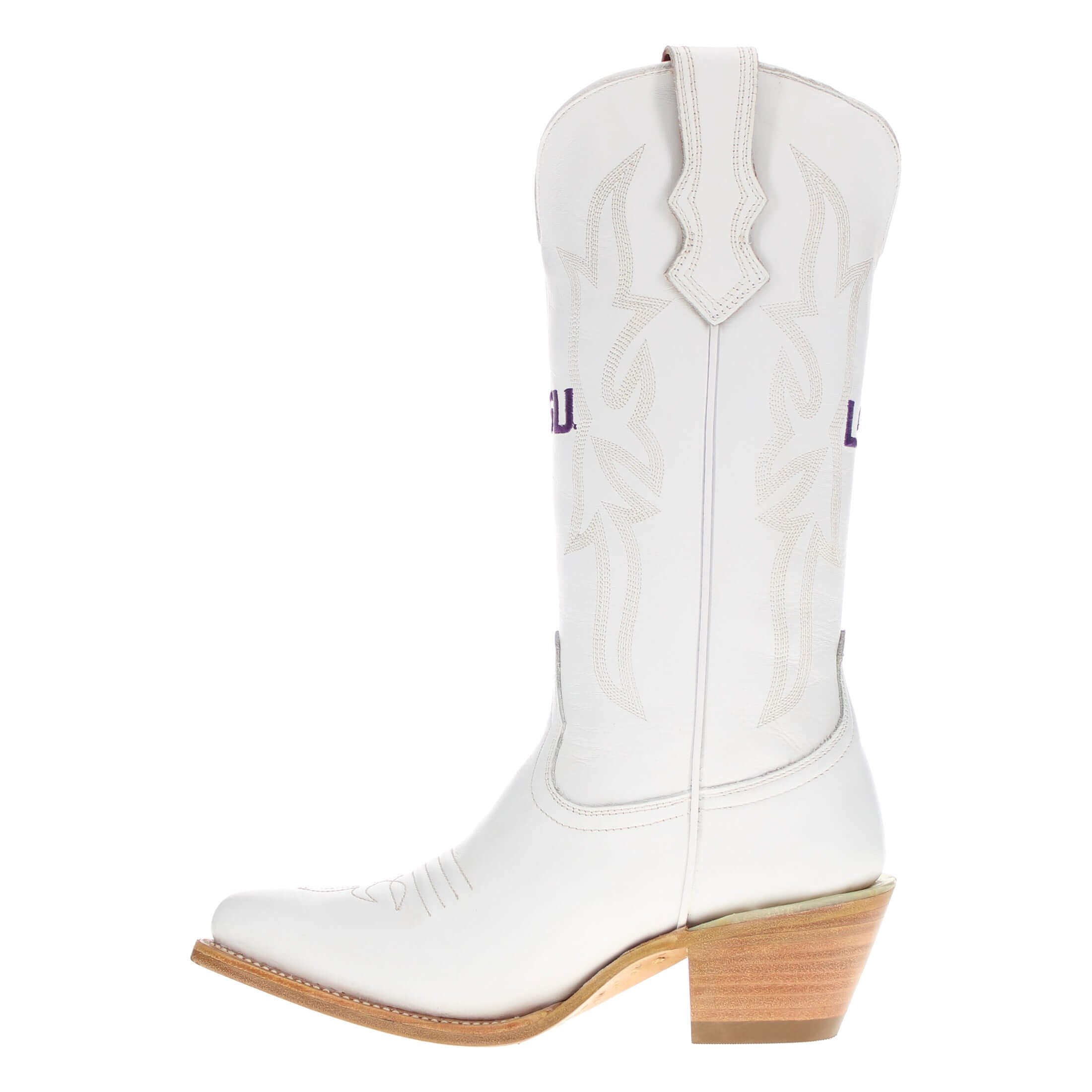Women's Louisiana State White Cowgirl Boots Leighton by Vaccari University