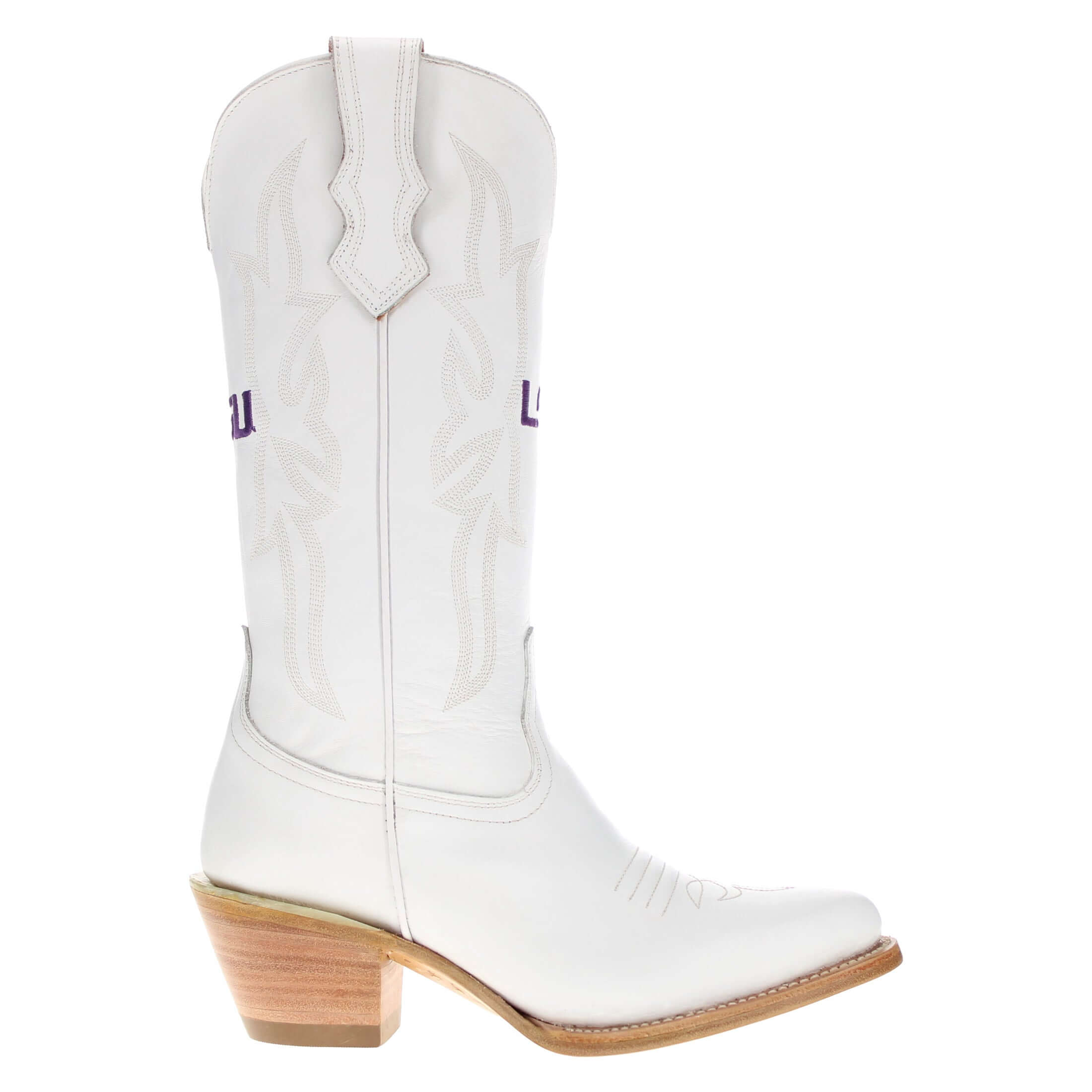 Women's Louisiana State White Cowgirl Boots Leighton by Vaccari University