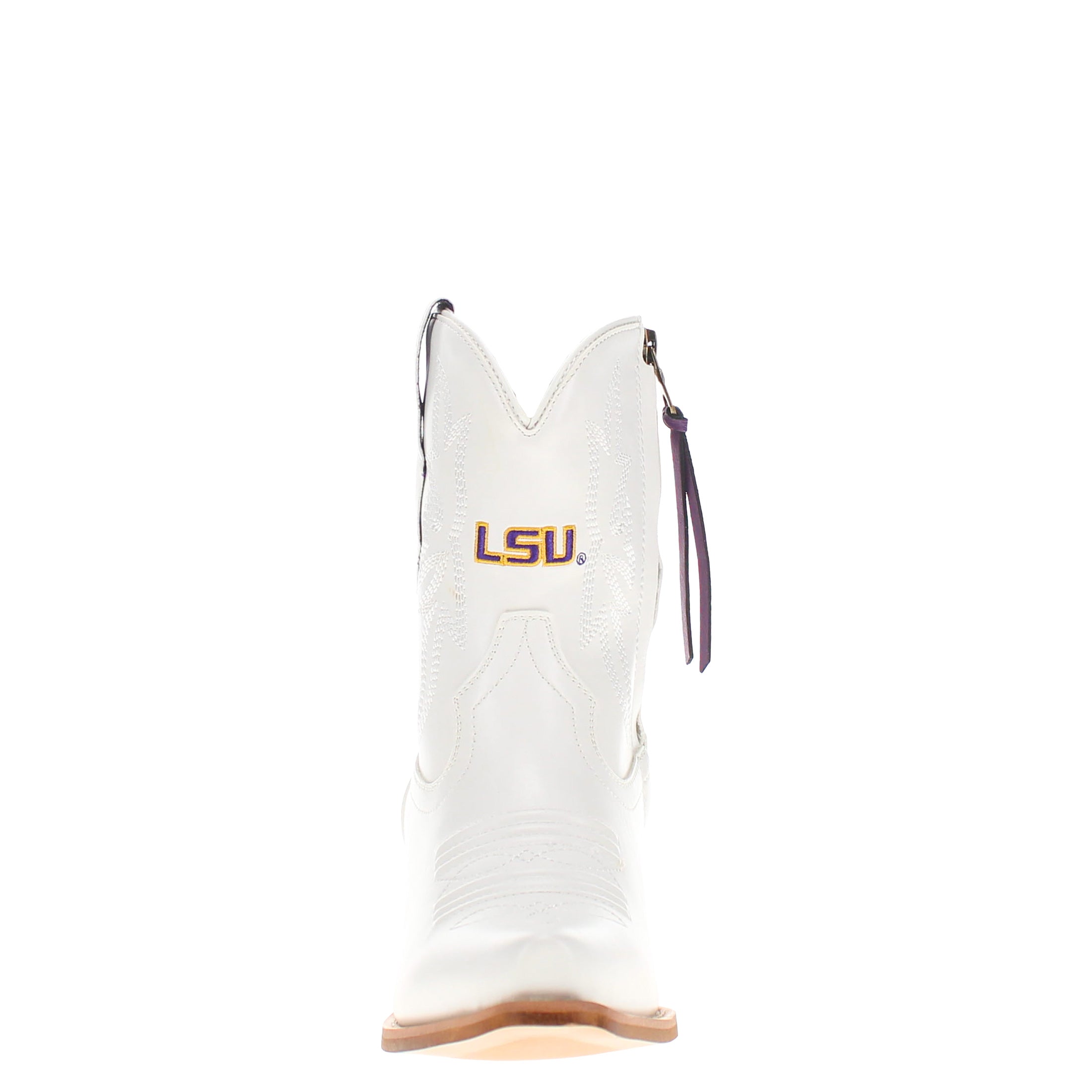 Women's Louisiana State University White Cowgirl Boots with Color Tassel Lynn by V by Vaccari