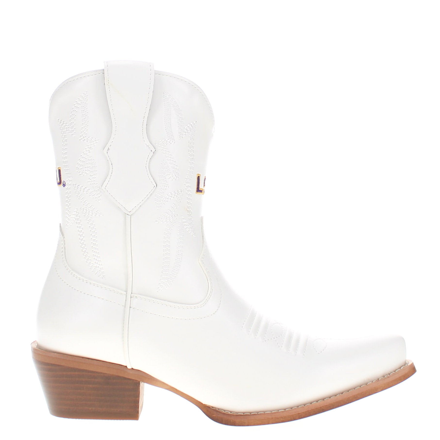 Women's Louisiana State University White Cowgirl Boots with Color Tassel Lynn by V by Vaccari