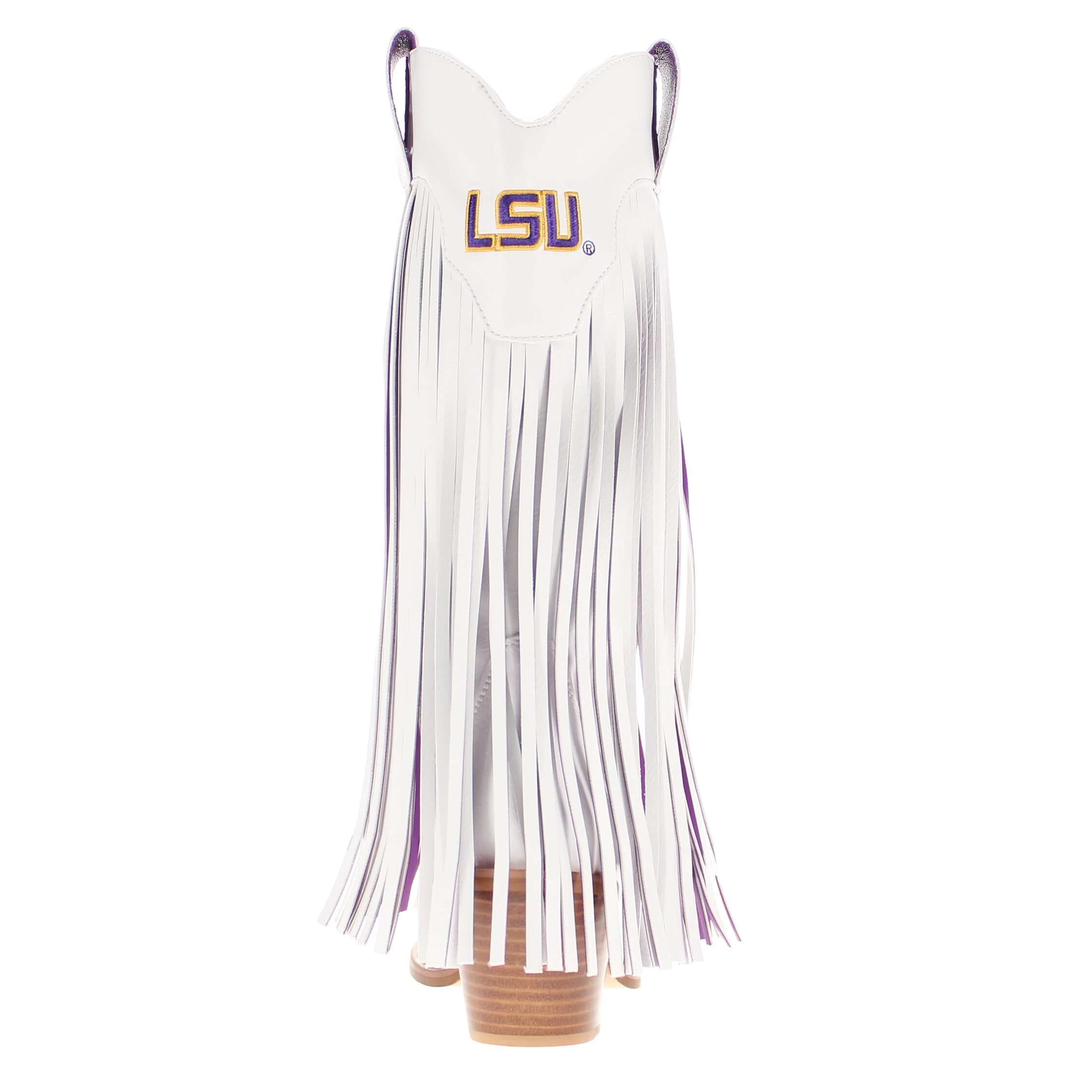 Louisiana State University Kacey White Fringe Boot By V By Vaccari