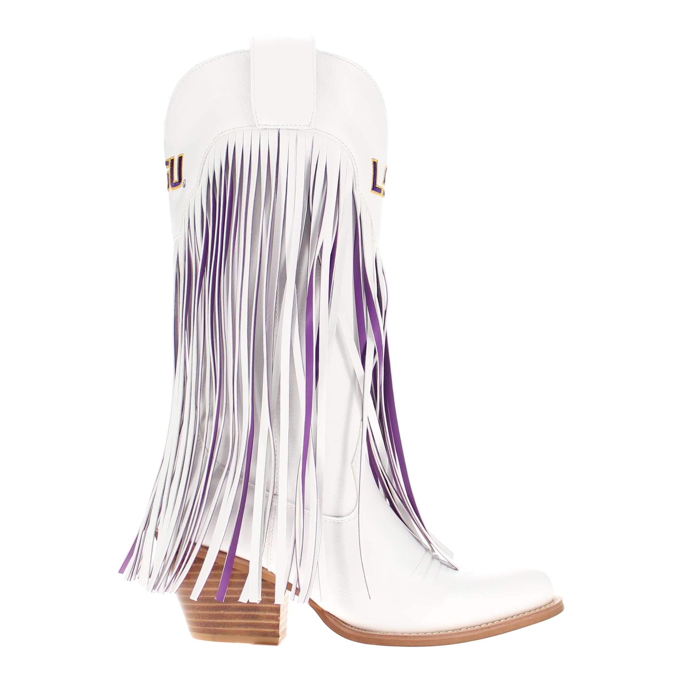Louisiana State University Kacey White Fringe Boot By V By Vaccari