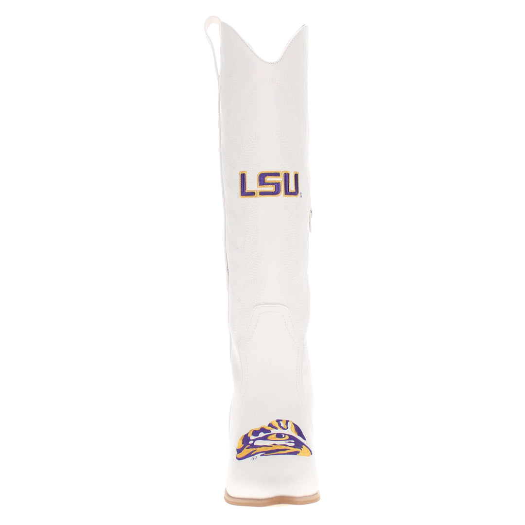 Louisiana State University Blair Tall White Boot By V By Vaccari