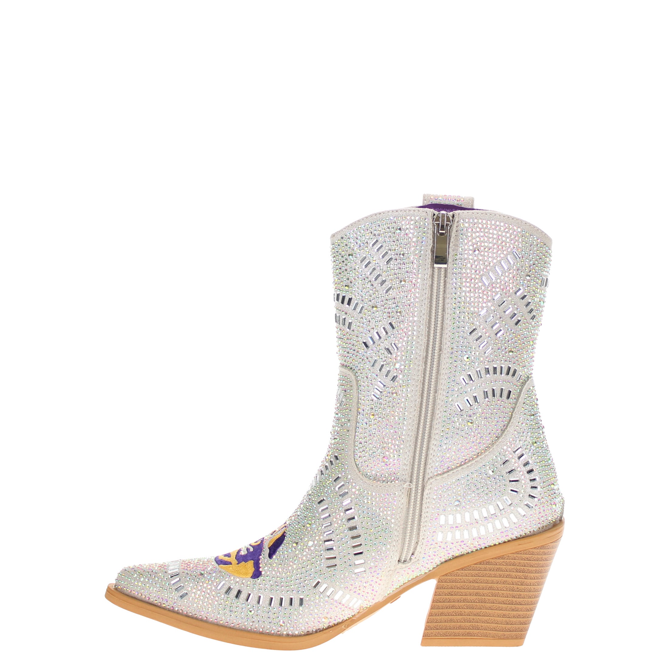 Women's Louisana State University Natural Bling Cowgirl Booties Jade by V by Vaccari