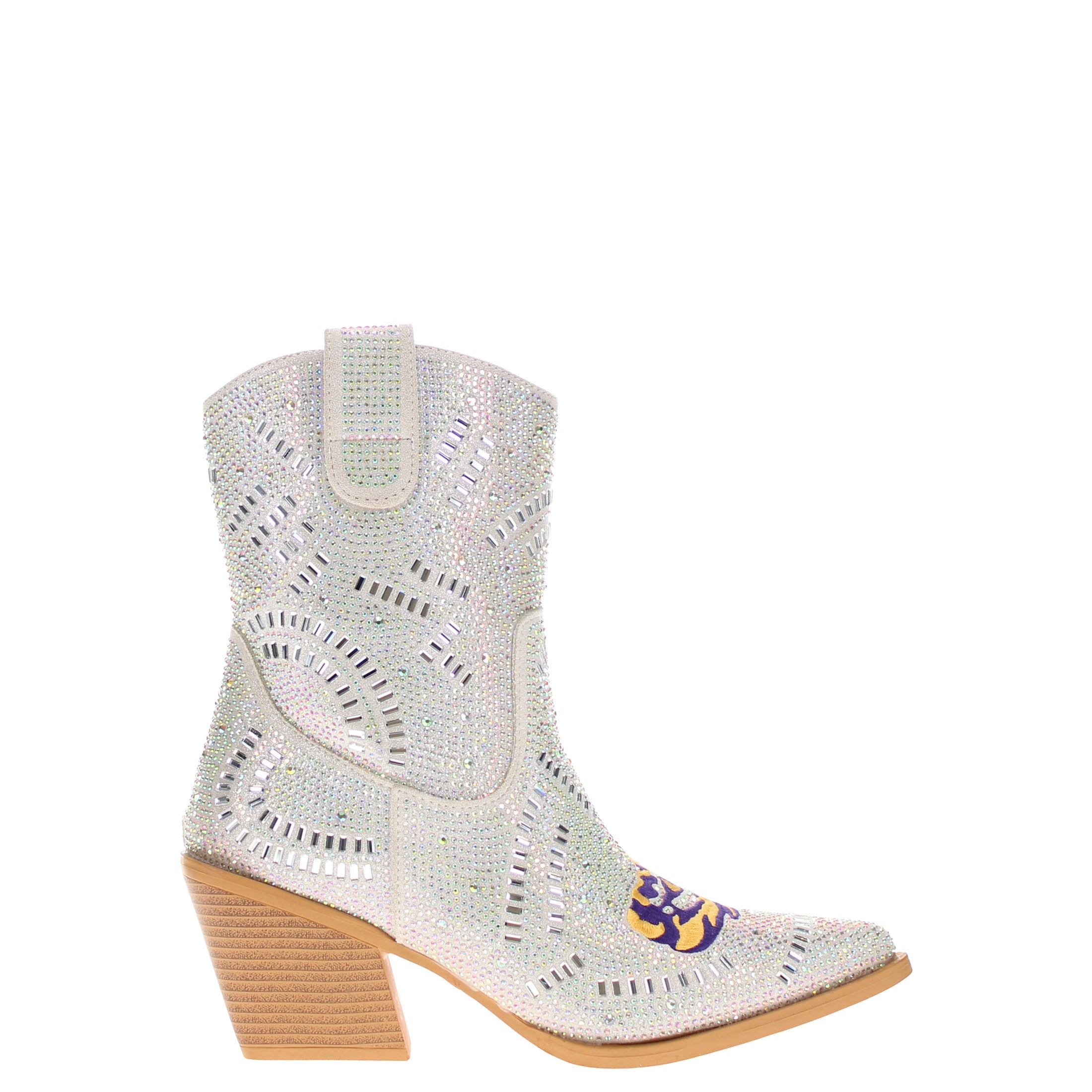 Women's Louisana State University Natural Bling Cowgirl Booties Jade by V by Vaccari