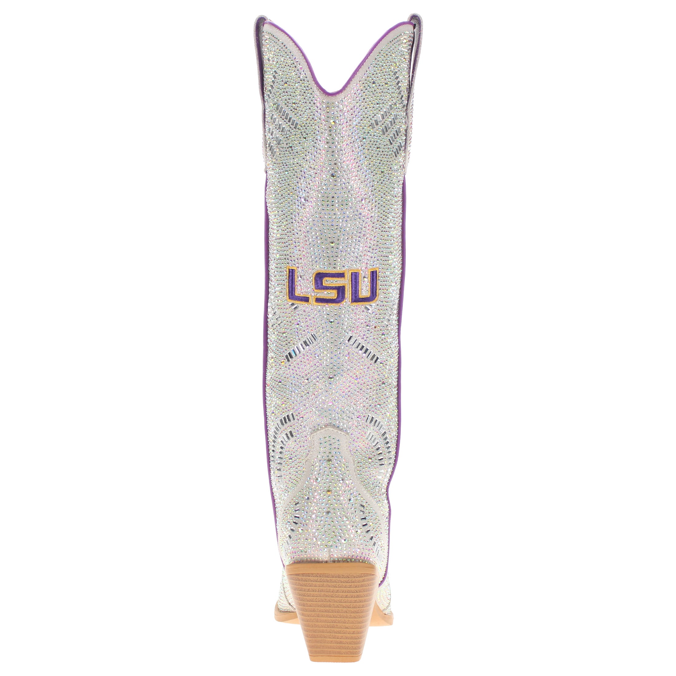 Women's Louisiana State University Natural Tall Bling Cowgirl Boots Amber by V by Vaccari