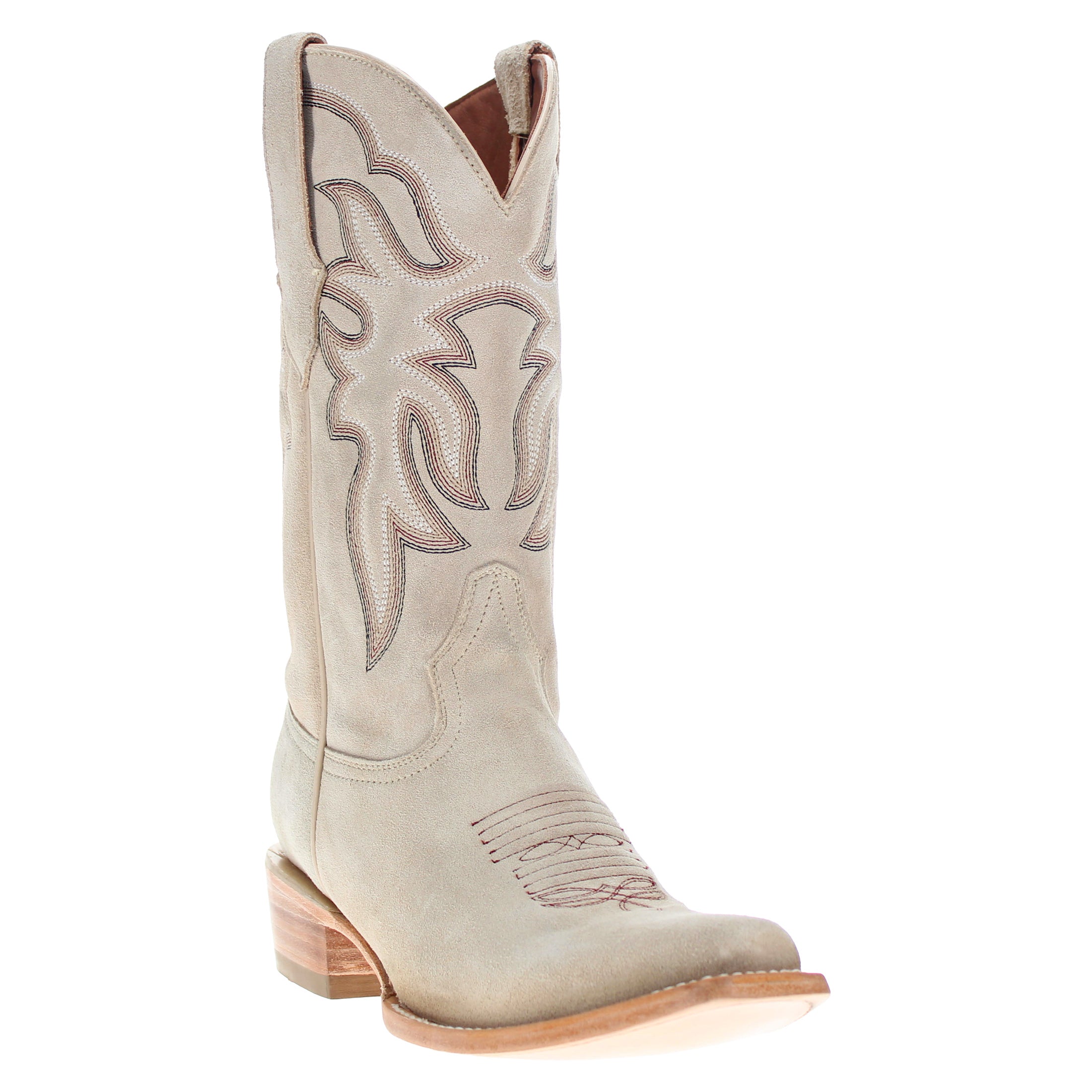Men's Full Ivory Suede JW Toe Cowboy Boots by Vaccari
