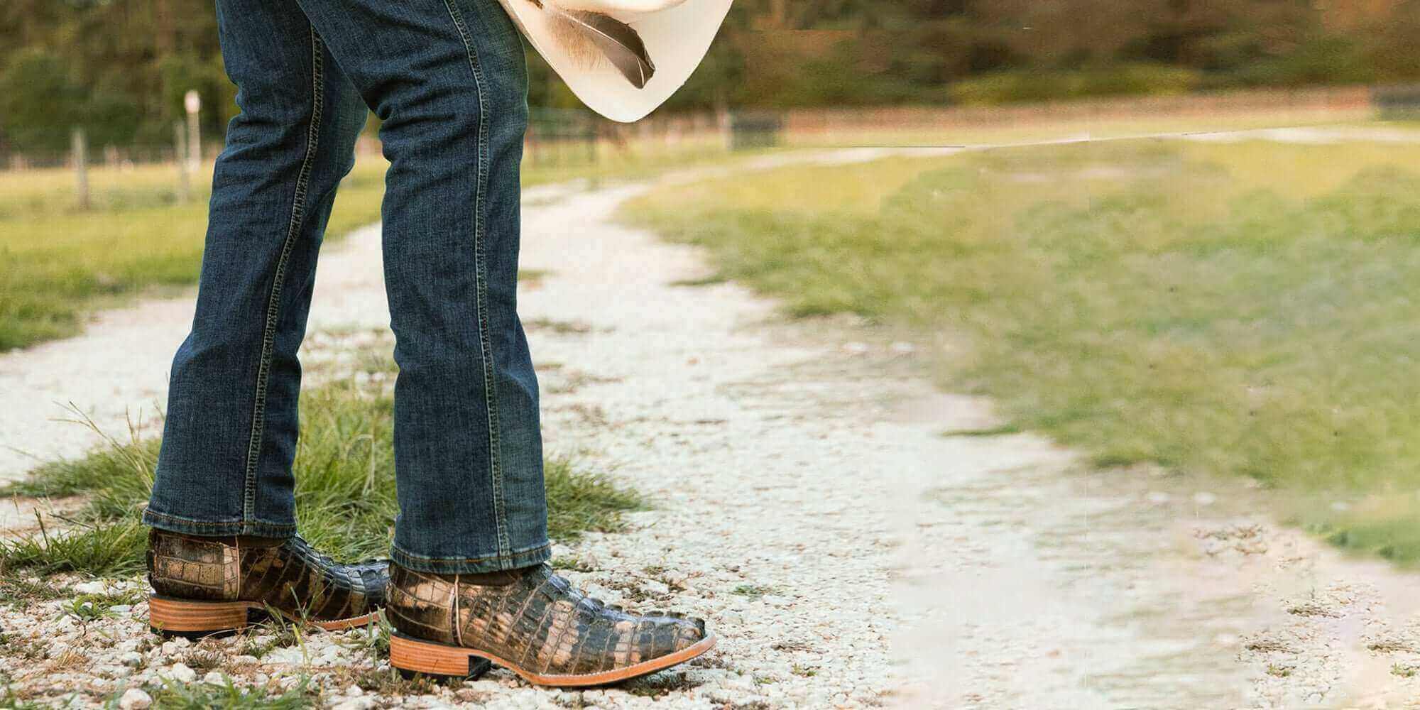 Natrual American Alligator Men's Cowboy Boots Axel by Vaccari Core