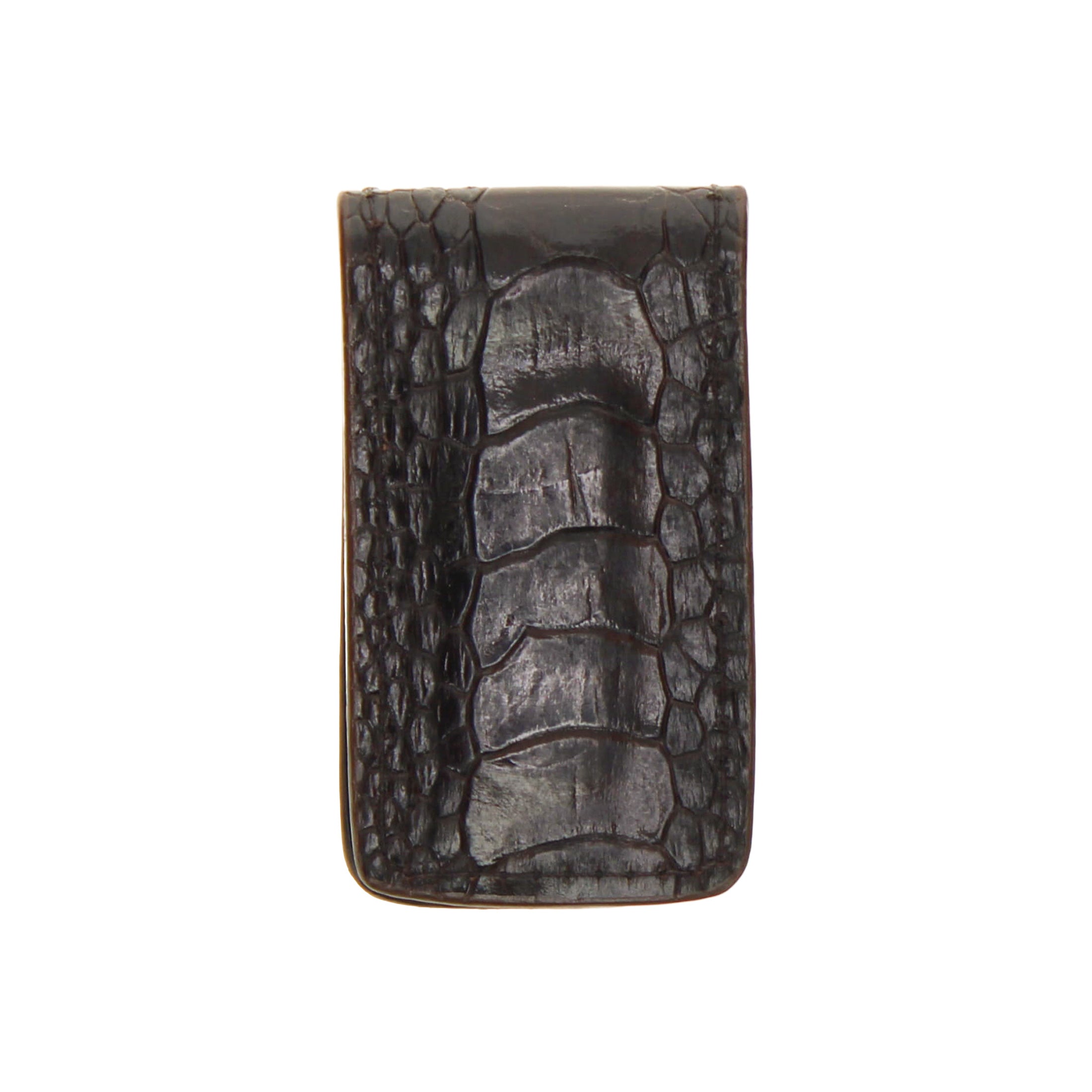 Mocha Ostrich Leg Money Clip by Vaccari