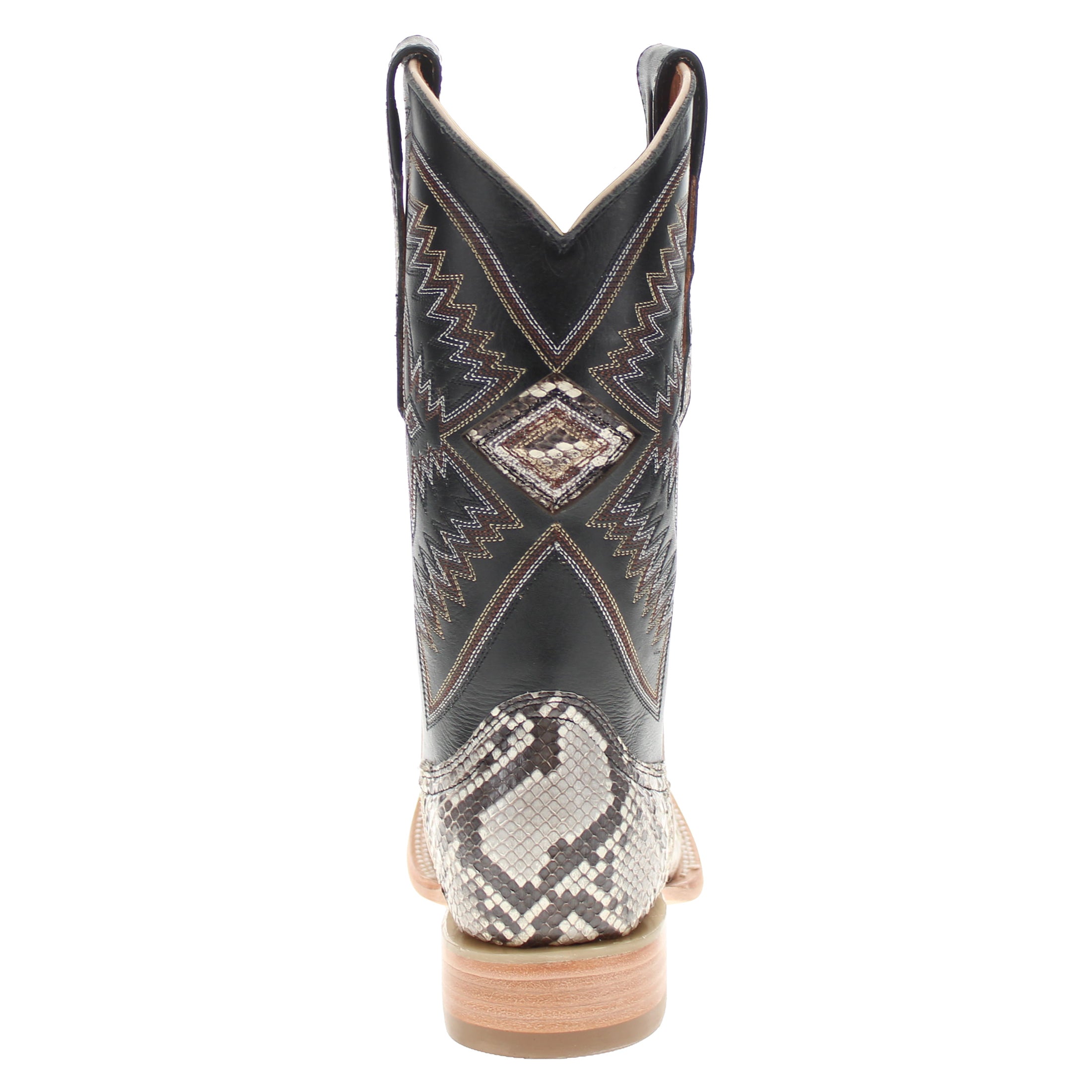 Men's Natural Python Square Toe Cowboy Boots by Vaccari