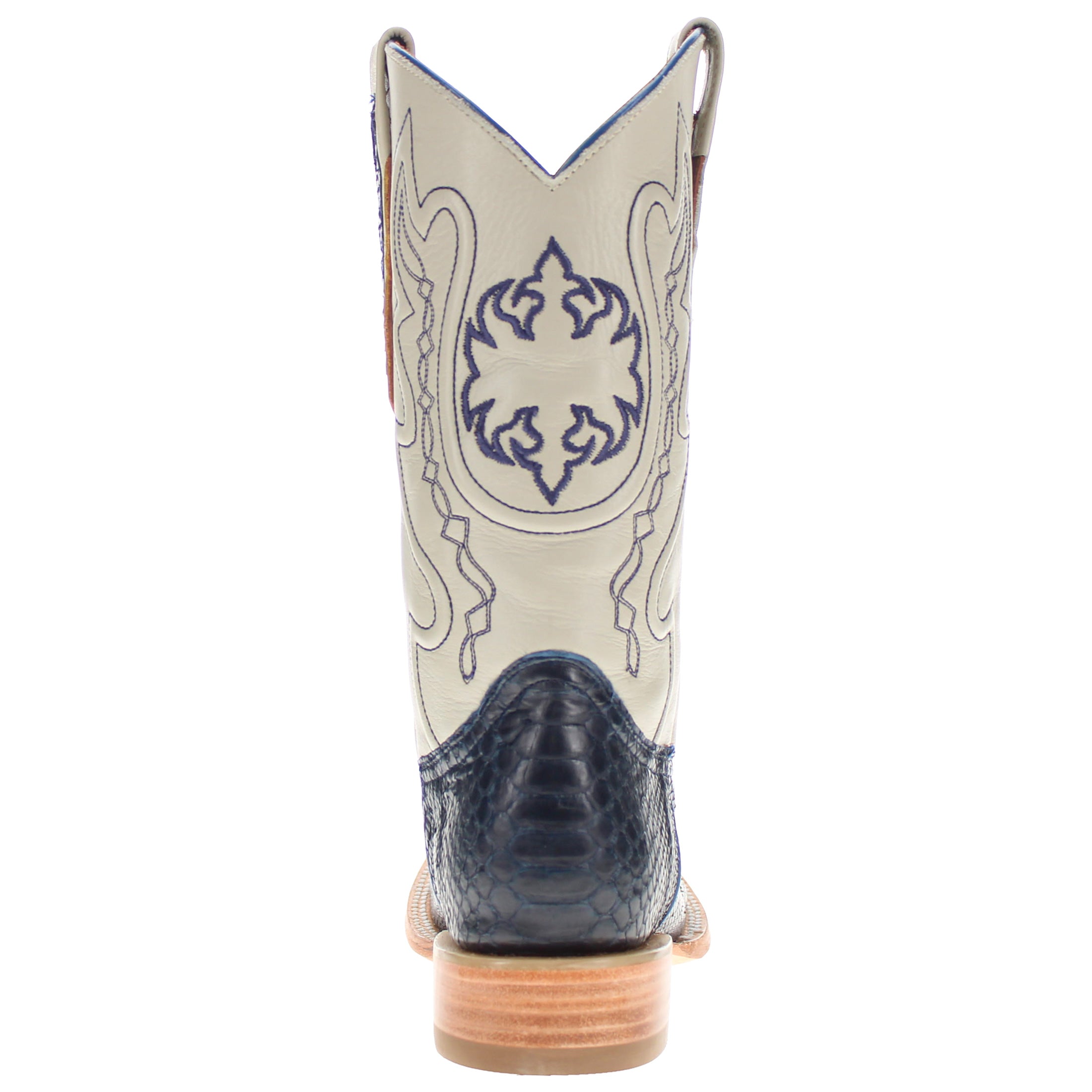 Men's Navy Blue Python BS Toe Cowboy Boots by Vaccari