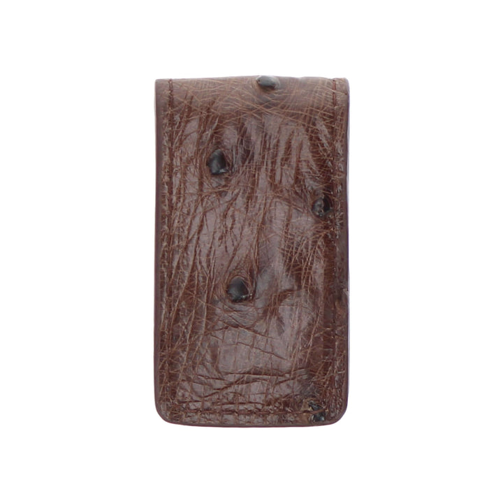 Mocha Full Quill Ostrich Money Clip by Vaccari
