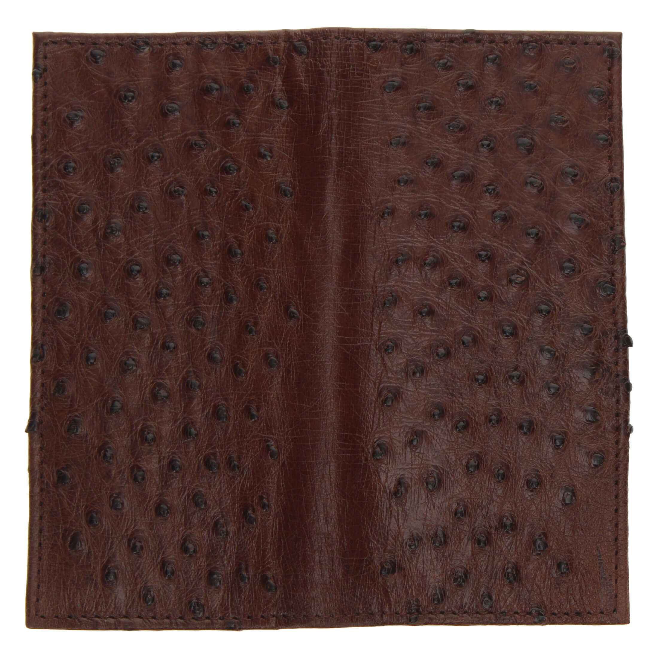 Mocha Ostrich Checkbook Wallet by Vaccari Core