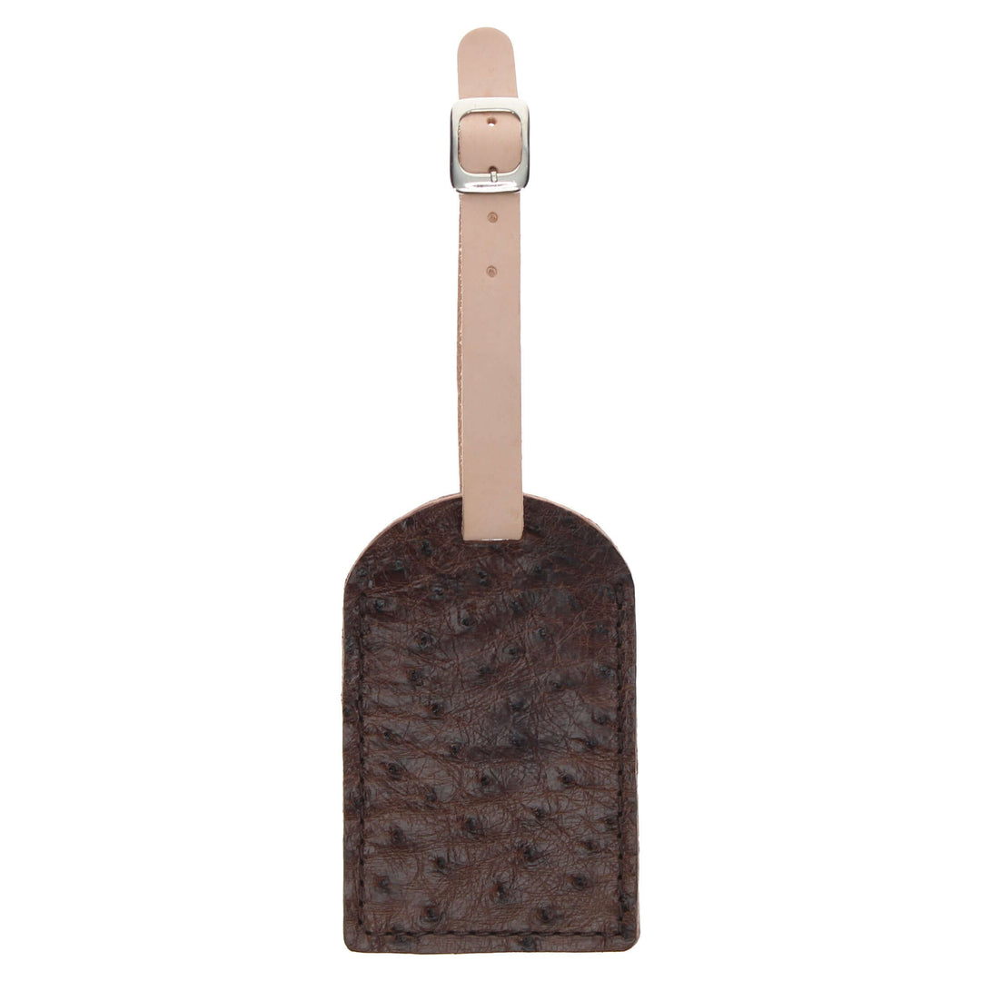 Mocha Ostrich Luggage Tag by Vaccari Core