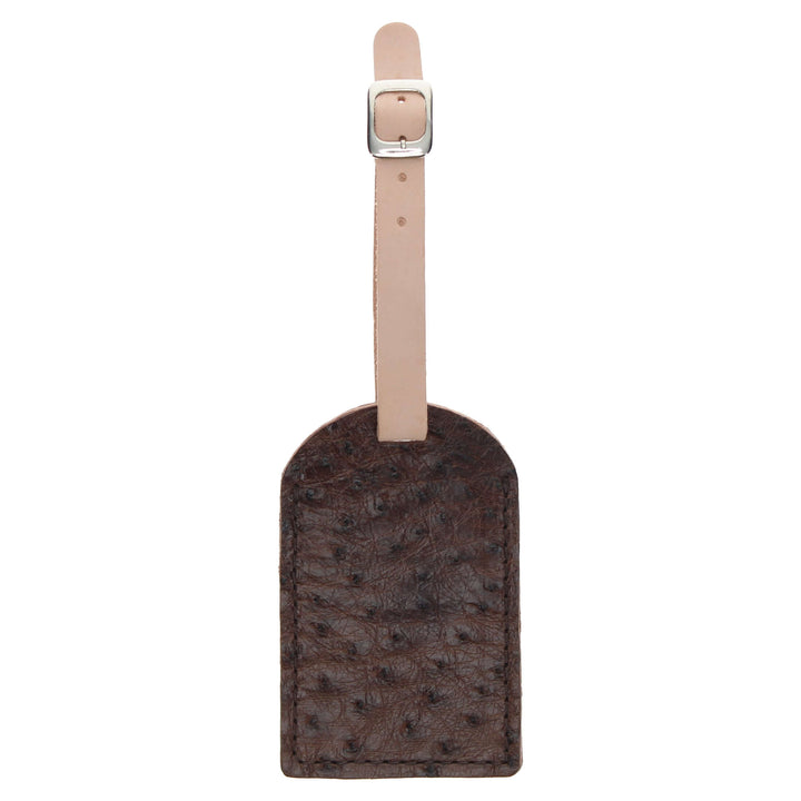 Mocha Ostrich Luggage Tag by Vaccari Core