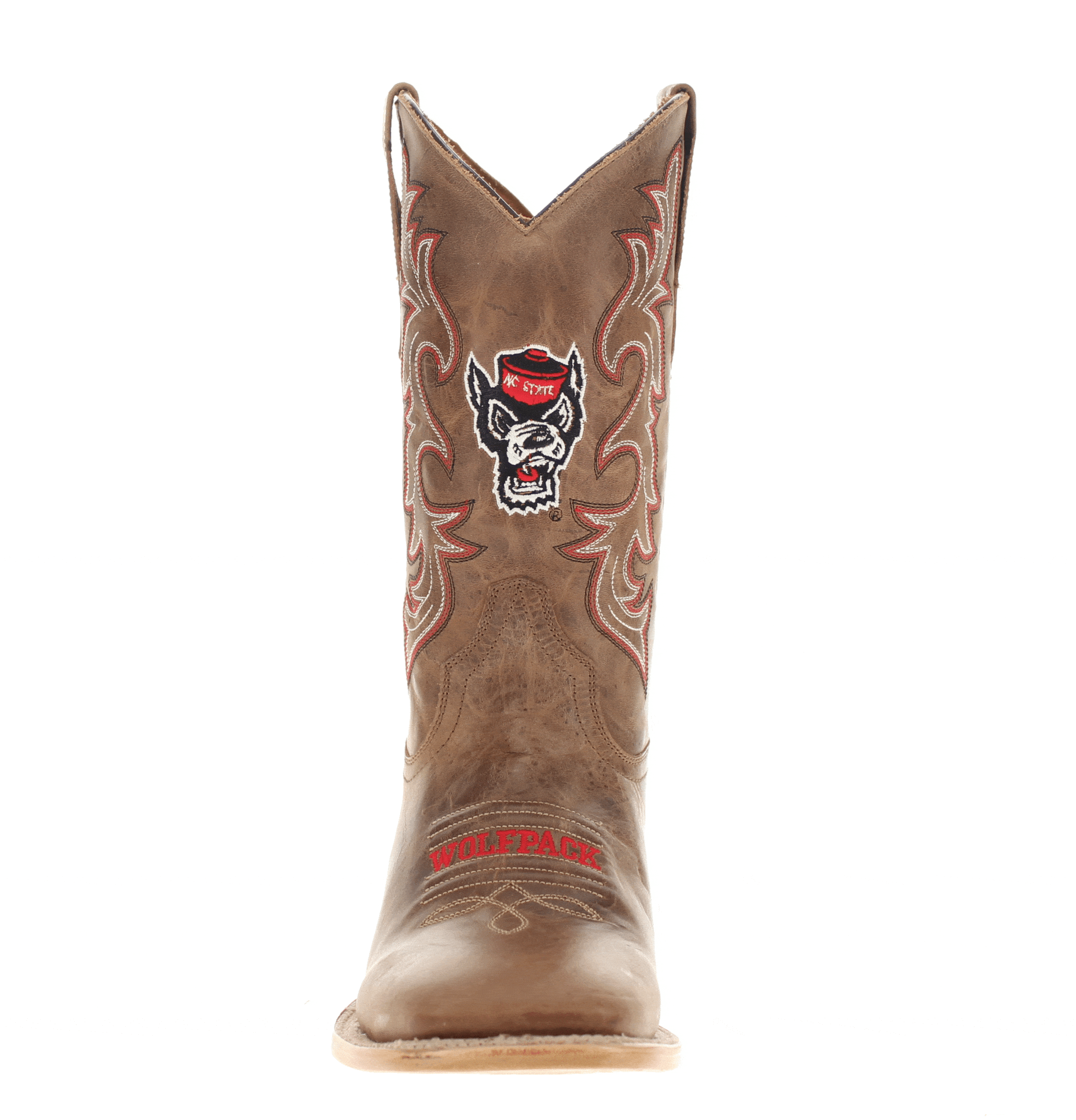 Men's North Carolina State University Tan Sqaure Toe Cowboy Boots by Vaccari