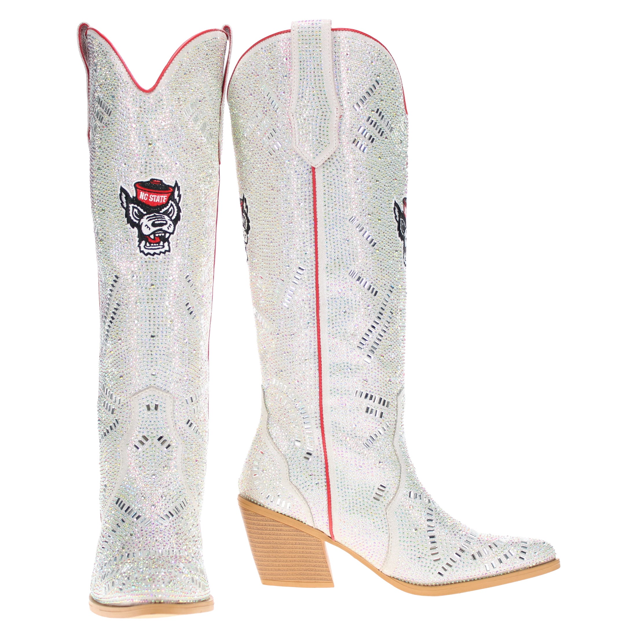 Women's NC State Natural Tall Bling Cowgirl Boots Amber by V by Vaccari