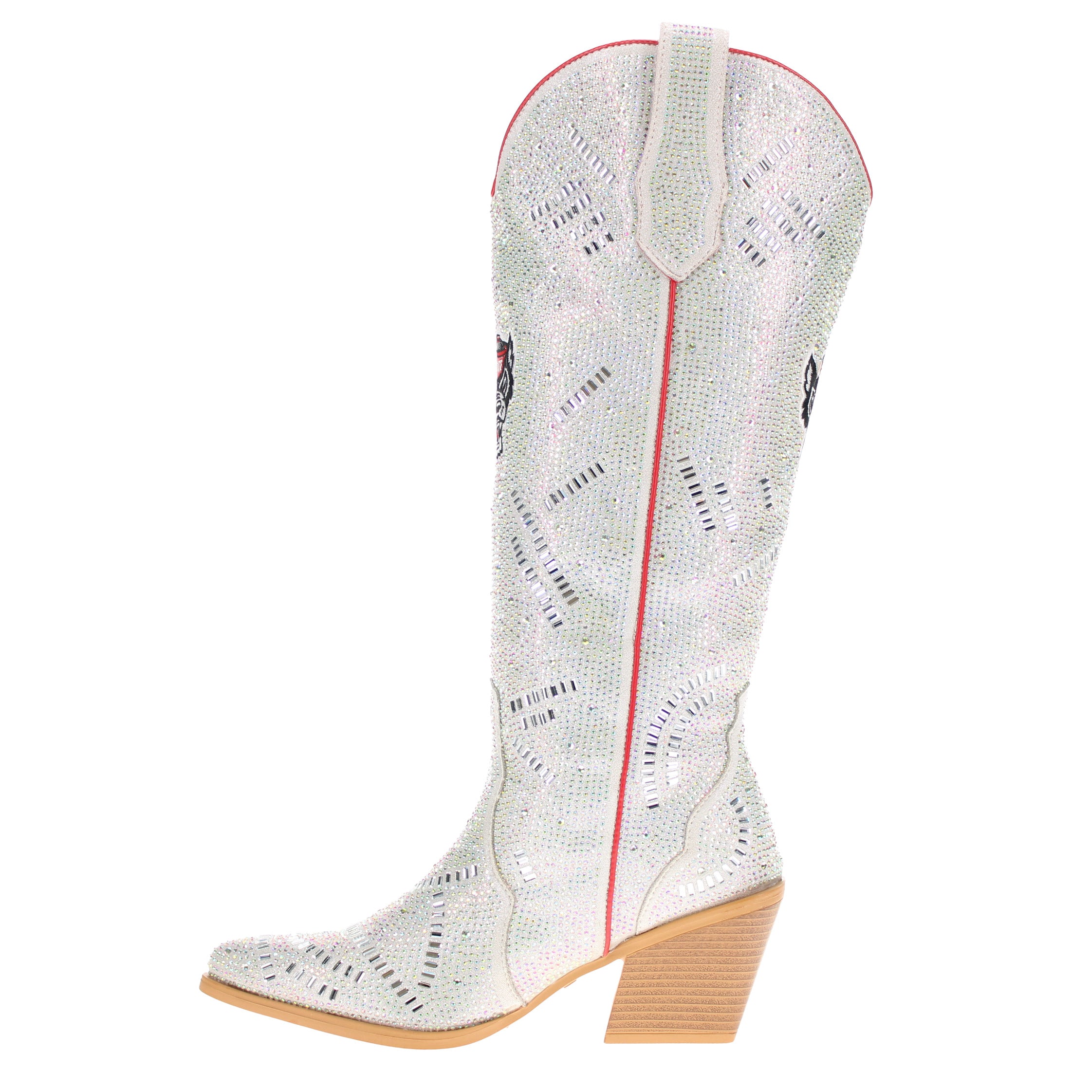 Women's NC State Natural Tall Bling Cowgirl Boots Amber by V by Vaccari