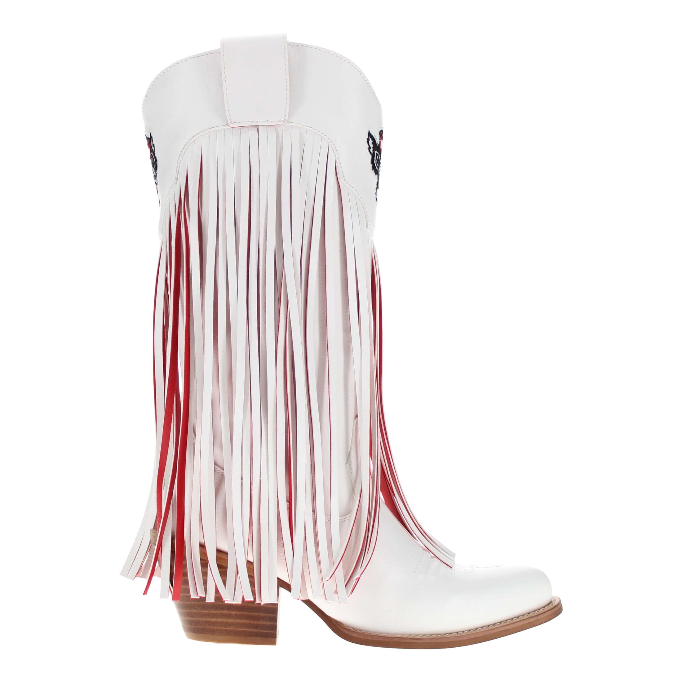 North Carolina State University Kacey White Fringe Boot by V By Vaccari