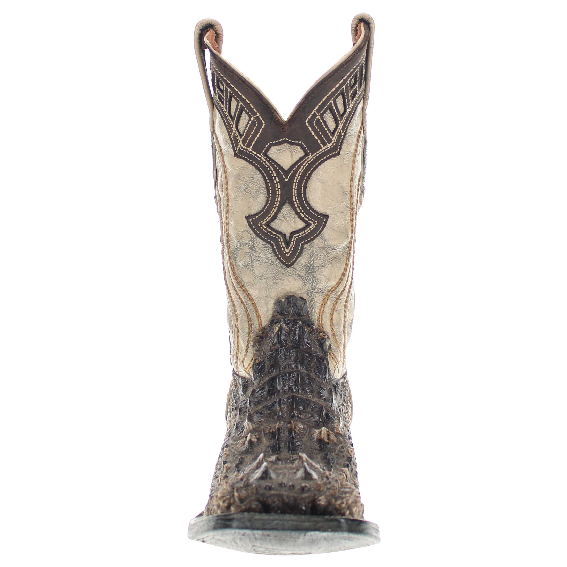 Mens Natural American Alligator Headcut Square Toe Cowboy Boots by Vaccari