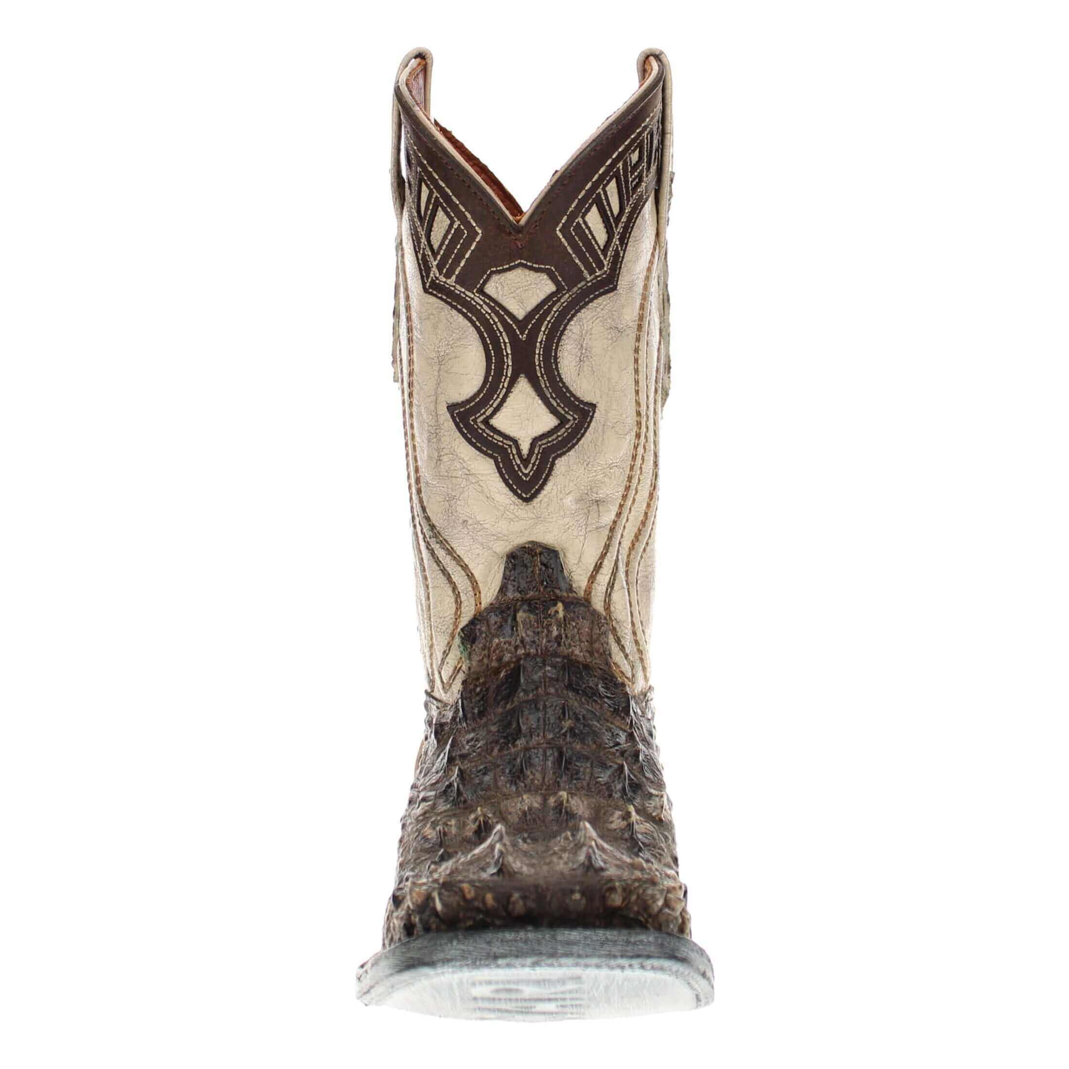 Mens Natural American Alligator Headcut Square Toe Cowboy Boots by Vaccari