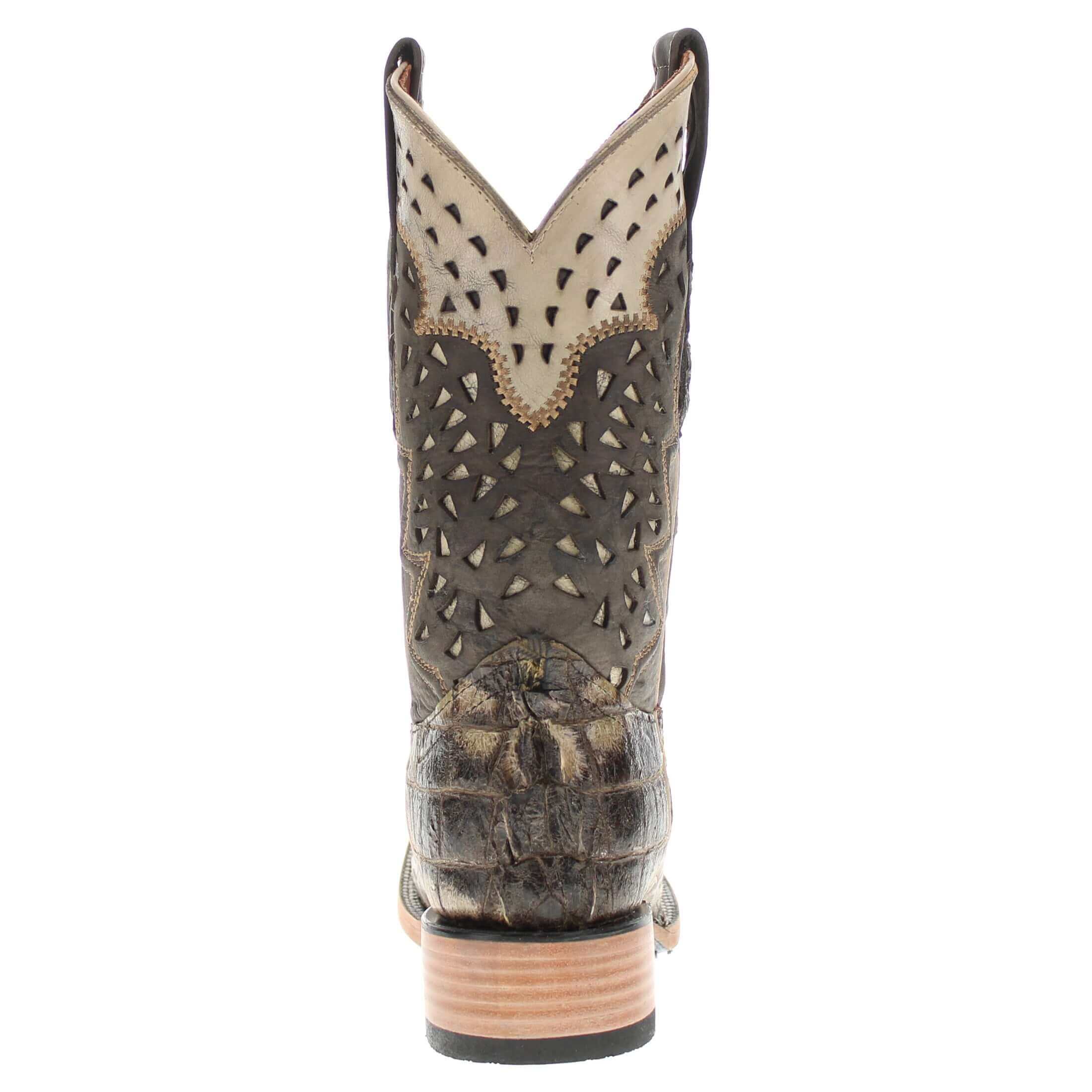 Men's Natural American Alligator Tail Cut Hornback Cowboy Boots Axel by Vaccari