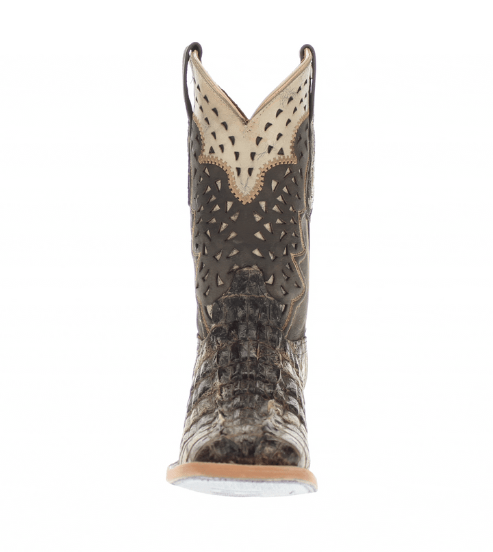 Men's Natural American Alligator Tail Cut Hornback Cowboy Boots Axel by Vaccari