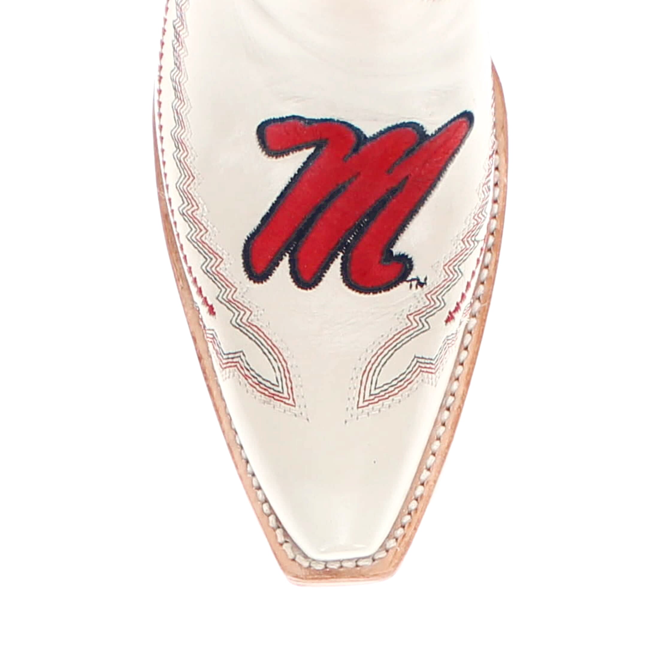 Women's University of Mississippi Bone Snip Toe Cowgirl Boots Naomi by Vaccari