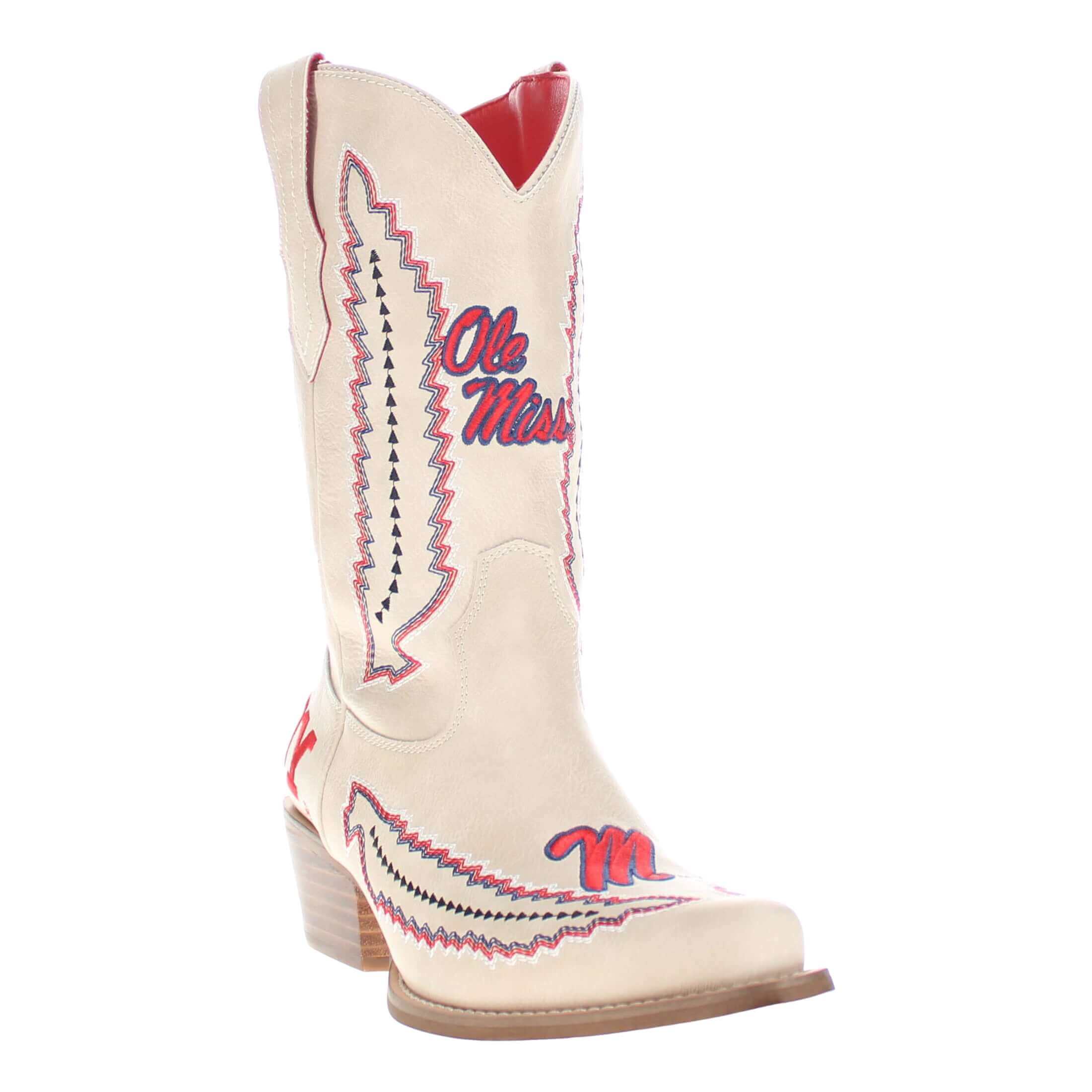 University of Mississippi Mimi Short Bone Boot By V By Vaccari