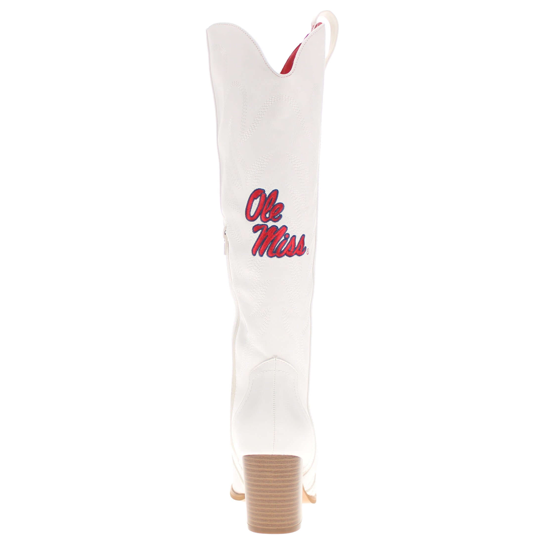 University of Mississippi Blair Tall White Boot By V By Vaccari