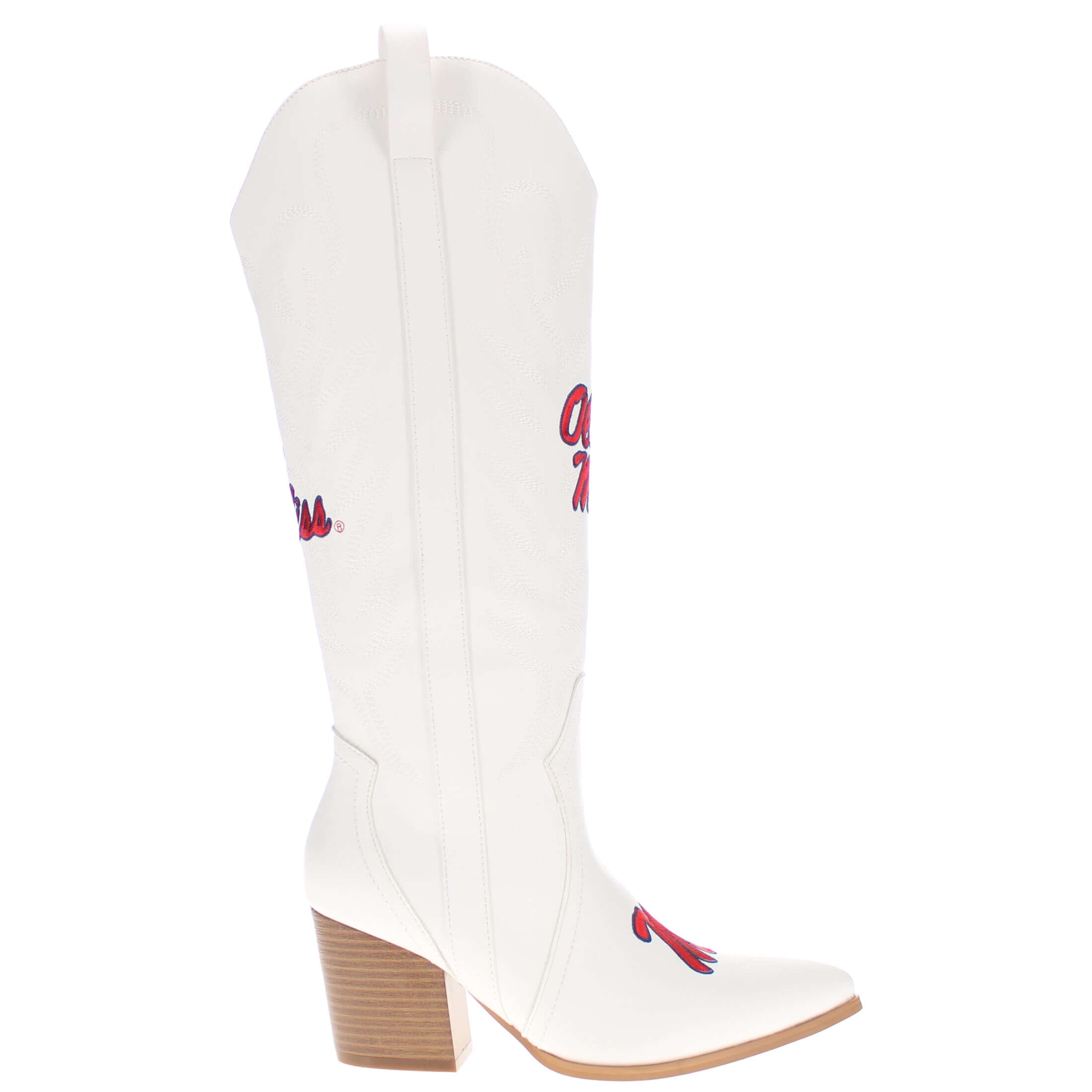 University of Mississippi Blair Tall White Boot By V By Vaccari