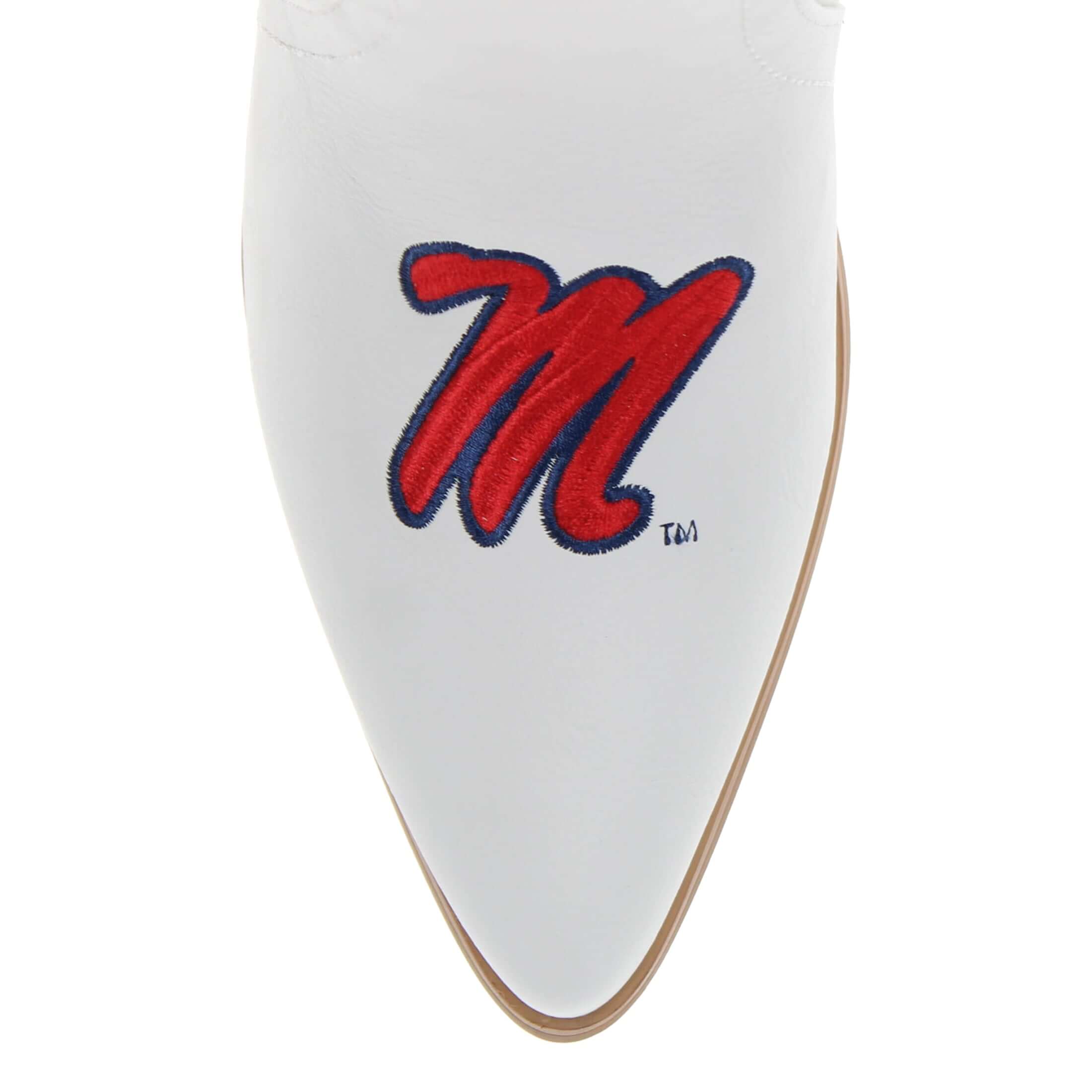 University of Mississippi Blair Tall White Boot By V By Vaccari