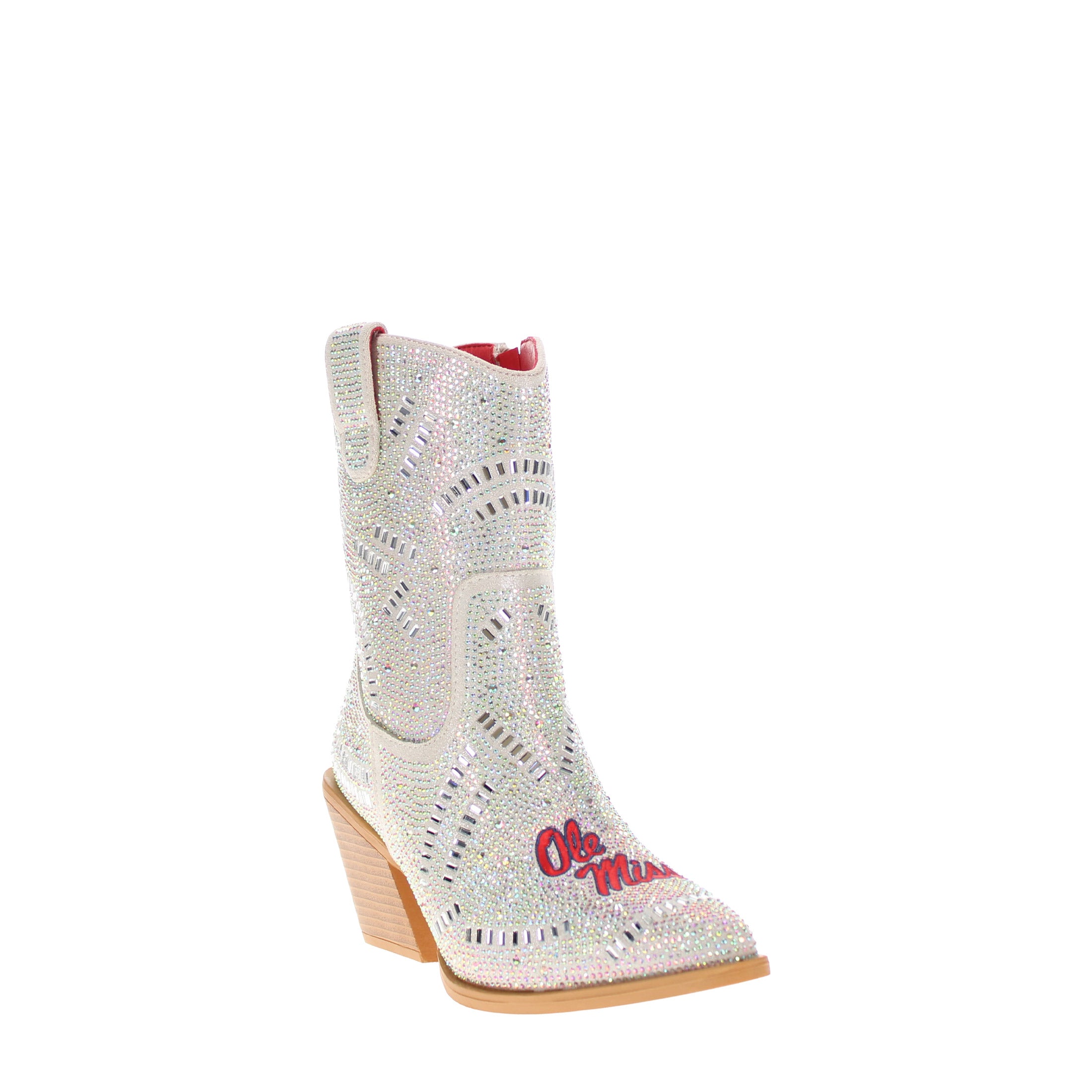 Women's University of Mississippi Natural Bling Cowgirl Booties Jade by V by Vaccari