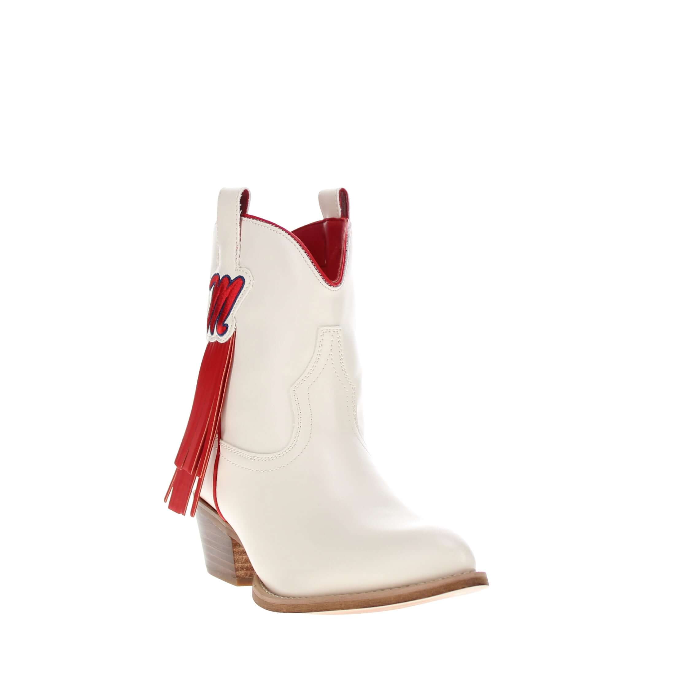Women's University of Mississippi Bone Fringe Bootie Lucy By V By Vaccari
