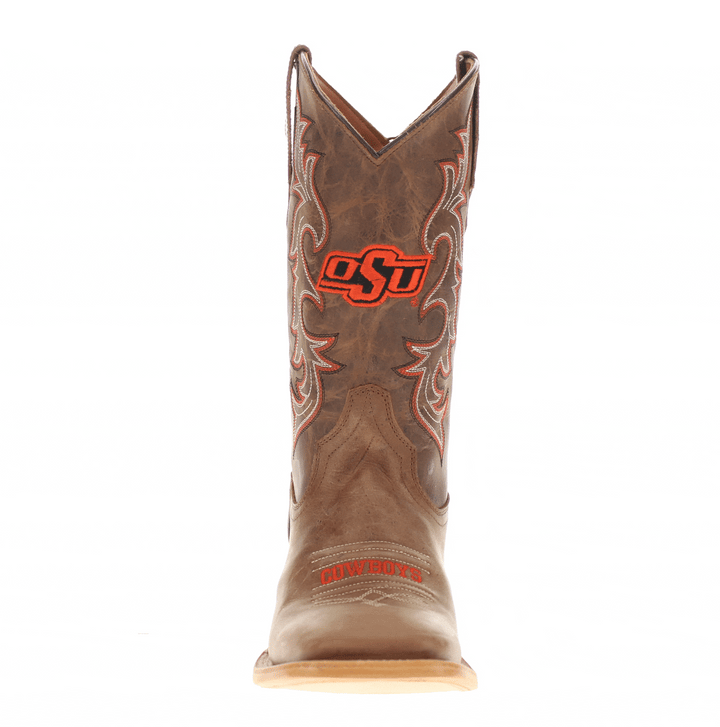 Men's Oklahoma State University Tan Sqaure Toe Cowboy Boots by Vaccari
