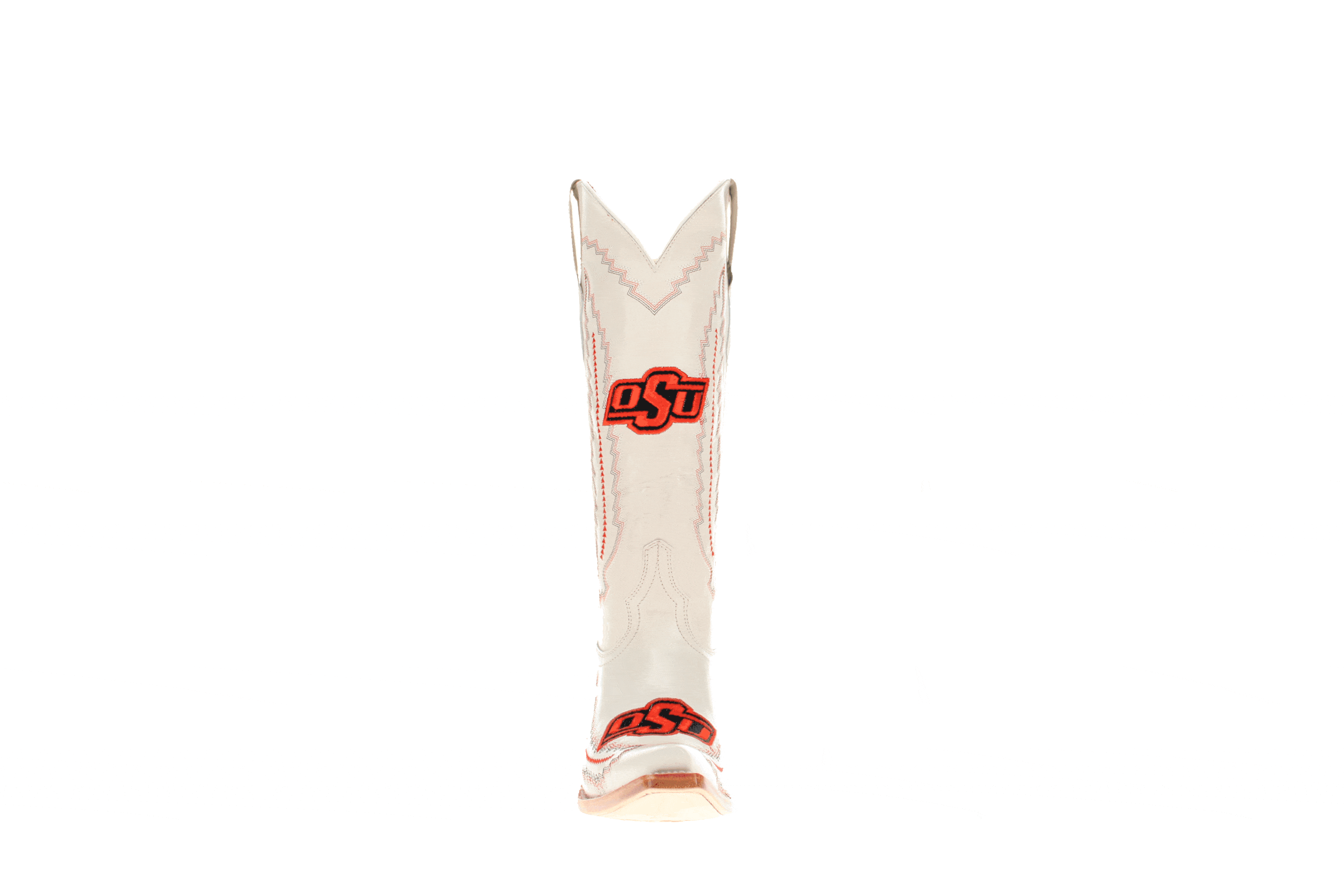 Women's Oklahoma State University Bone Snip Toe Cowgirl Boots Naomi by Vaccari