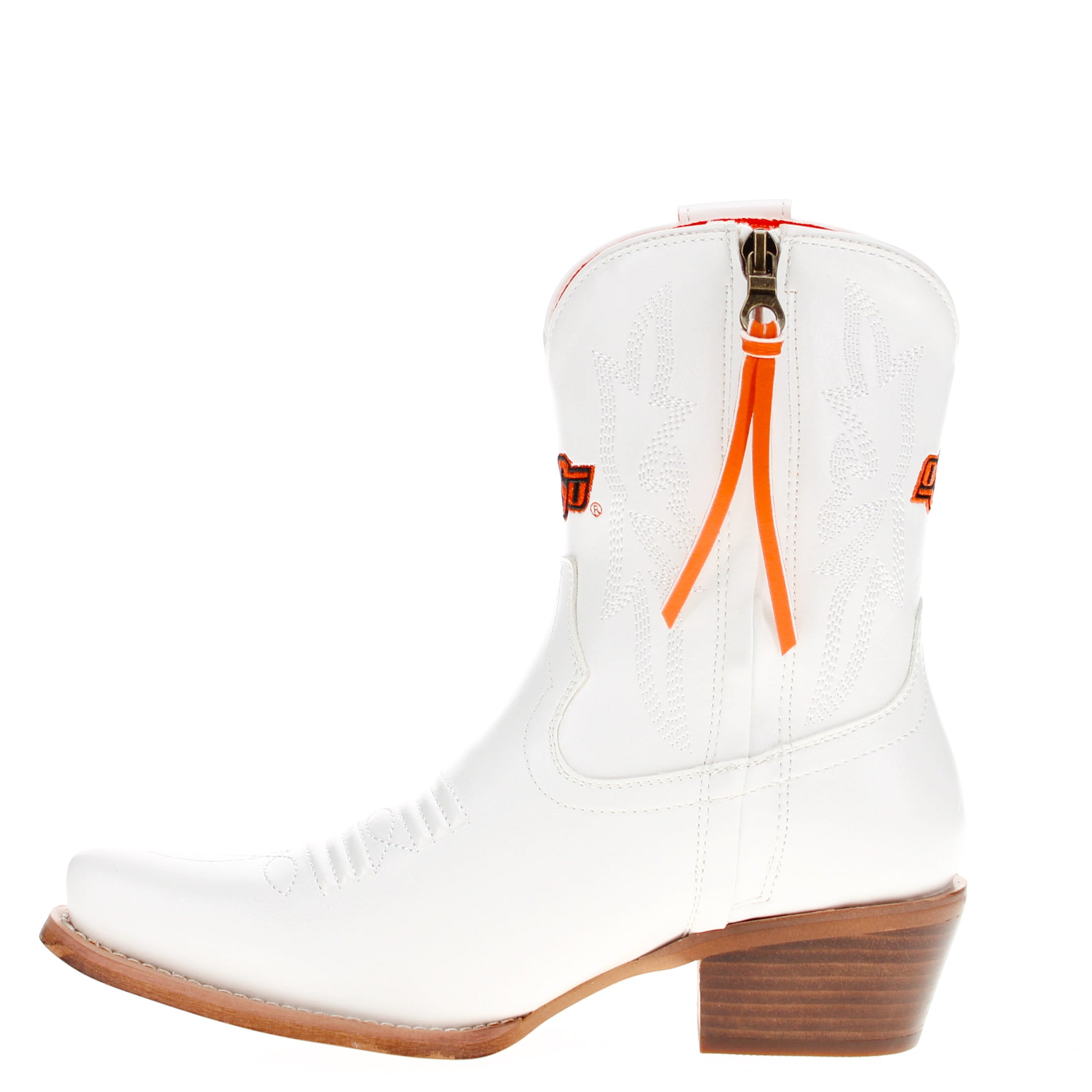 Women's Oklahoma State University White Cowgirl Boots with Color Tassel Lynn by V by Vaccari