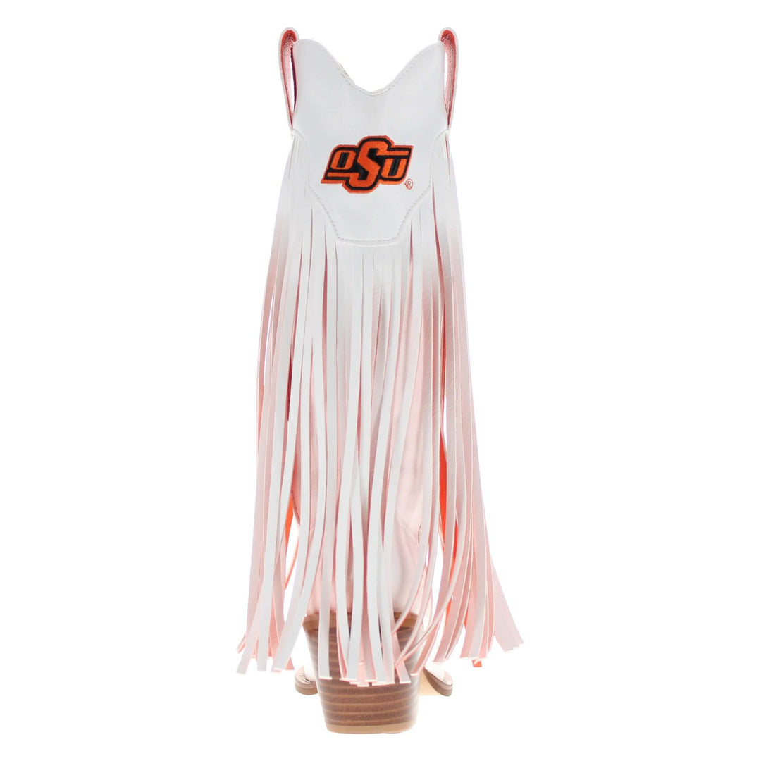 Oklahoma State University Kacey White Fringe Boot By V By Vaccari