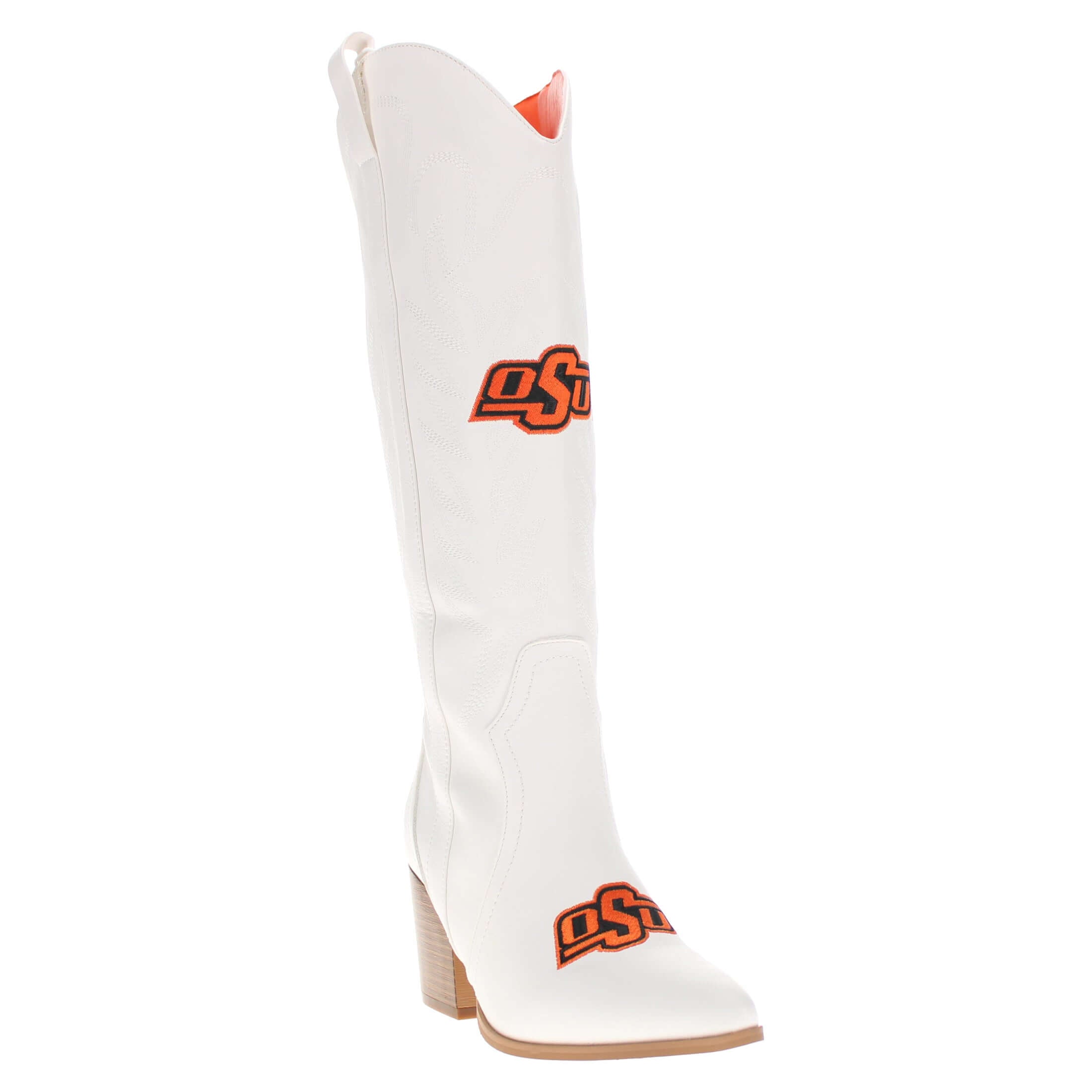 Oklahoma State University Blair Tall White Boot By V By Vaccari