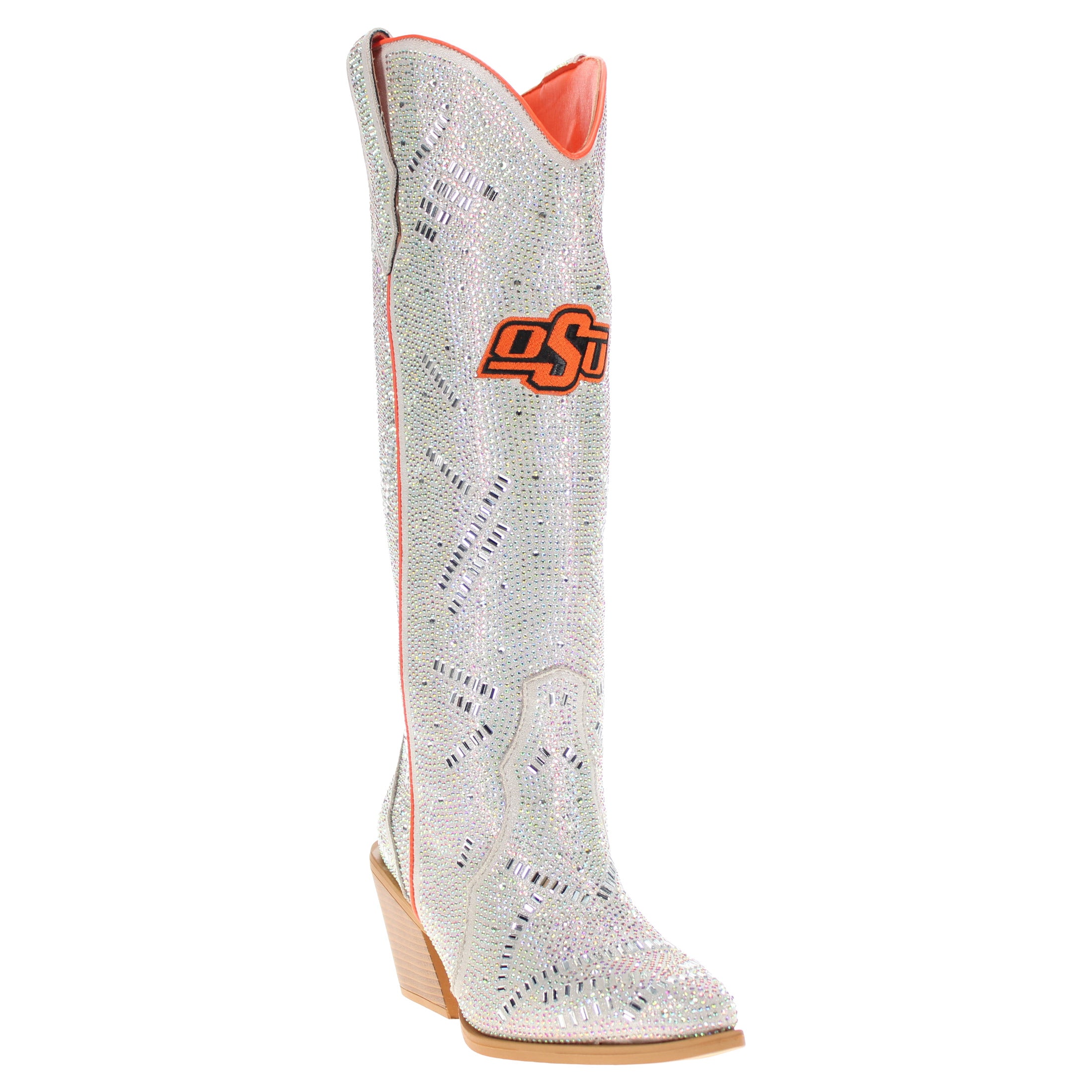 Women's Oklahoma State University Natural Tall Bling Cowgirl Boots Amber by V by Vaccari