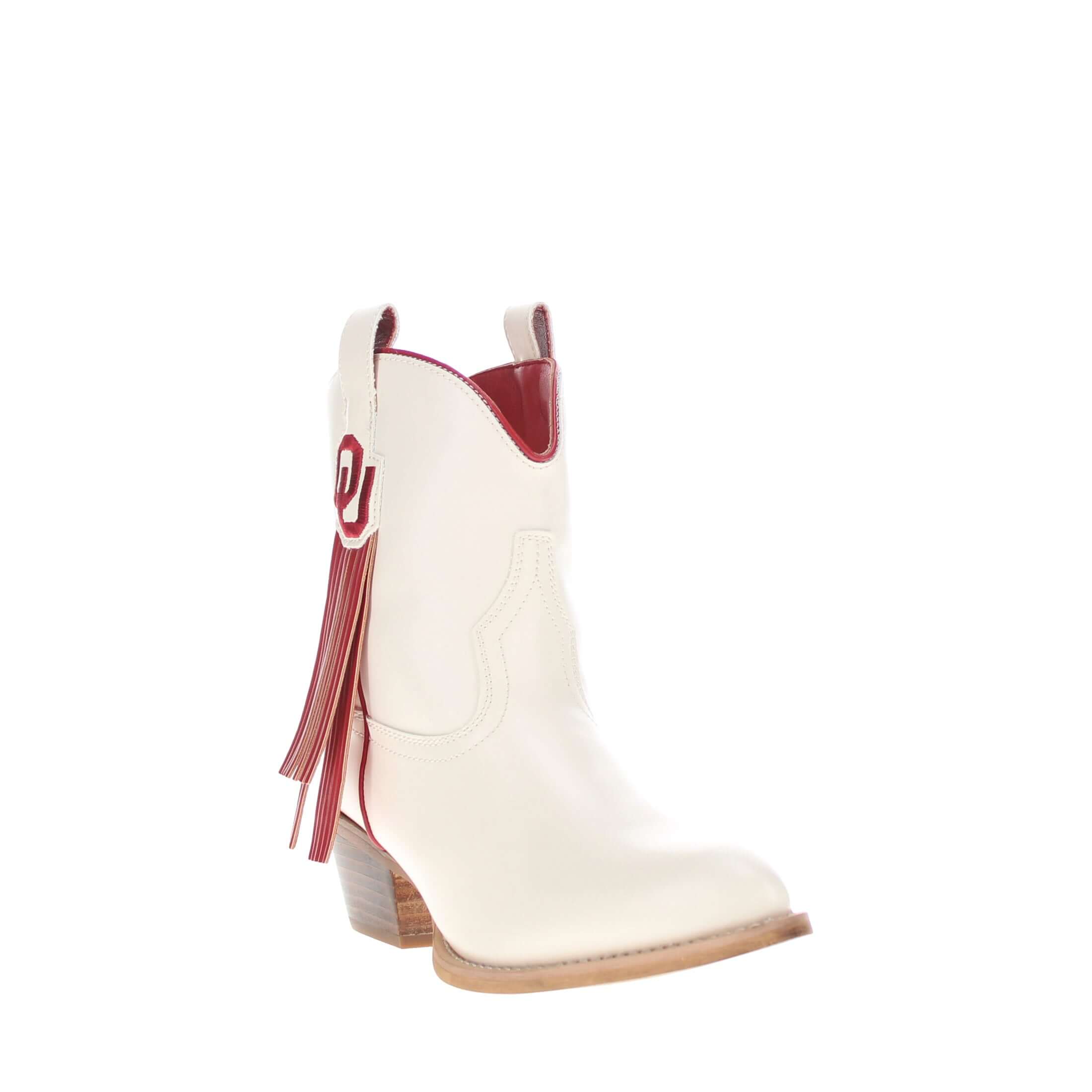 Women's University of Oklahoma Bone Fringe Bootie Lucy By V By Vaccari