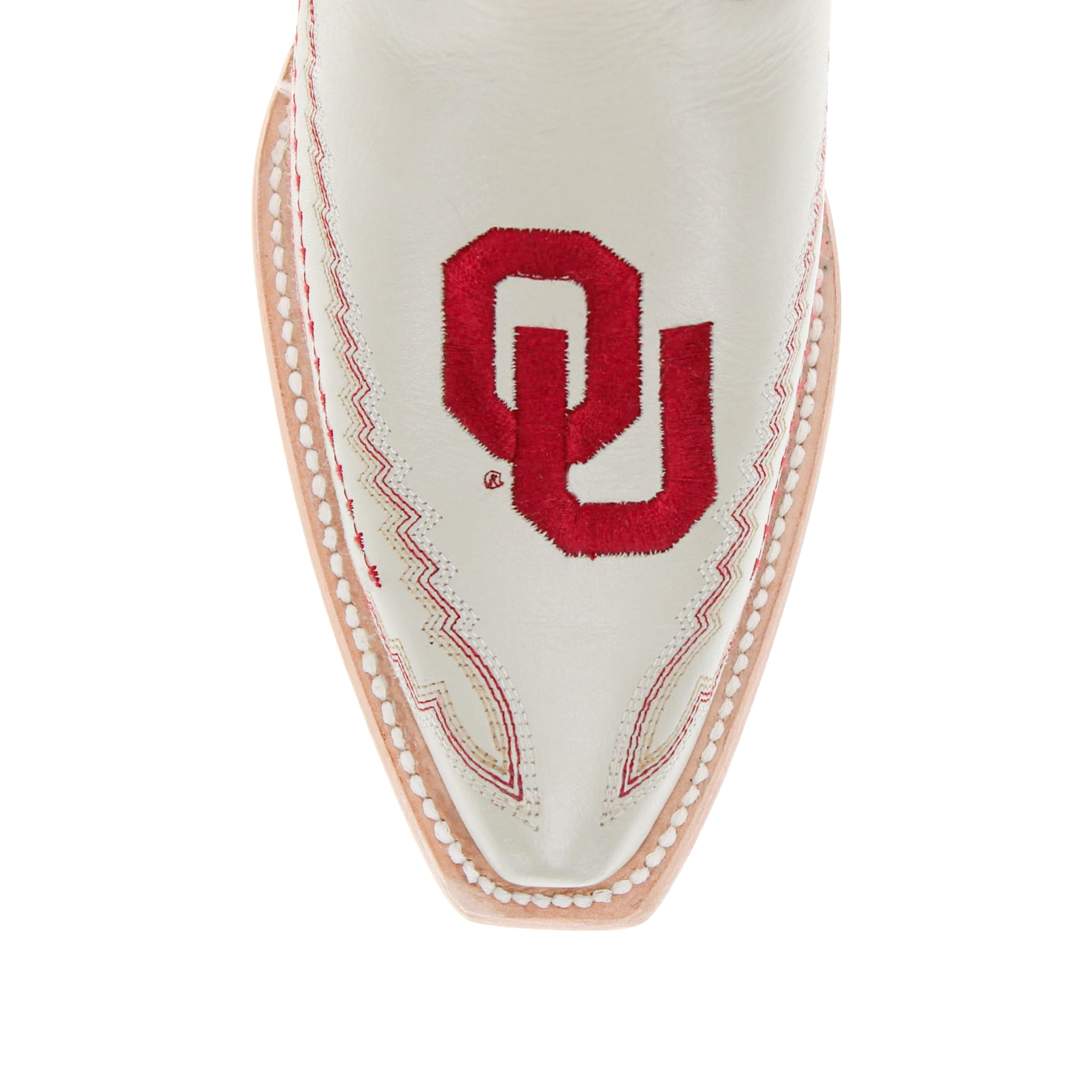 Women's University of Oklahoma Sooners Bone Snip Toe Cowgirl Boots Naomi by Vaccari