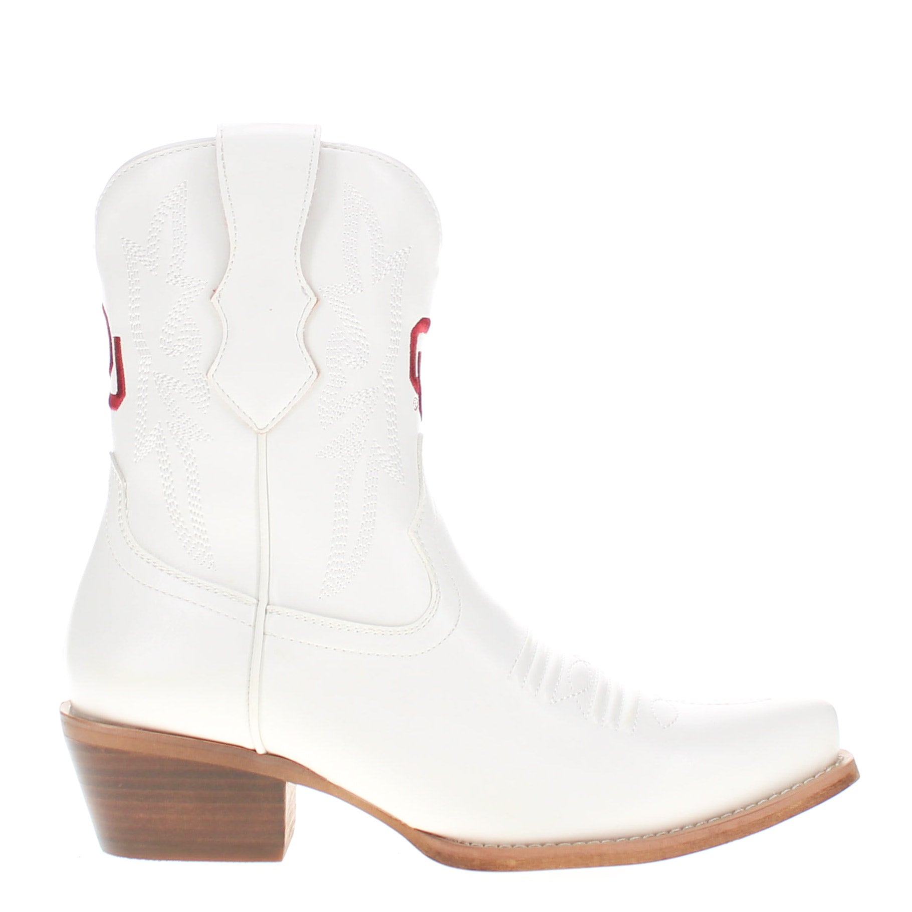 Women's University of Oklahoma White Cowgirl Boots with Color Tassel Lynn by V by Vaccari