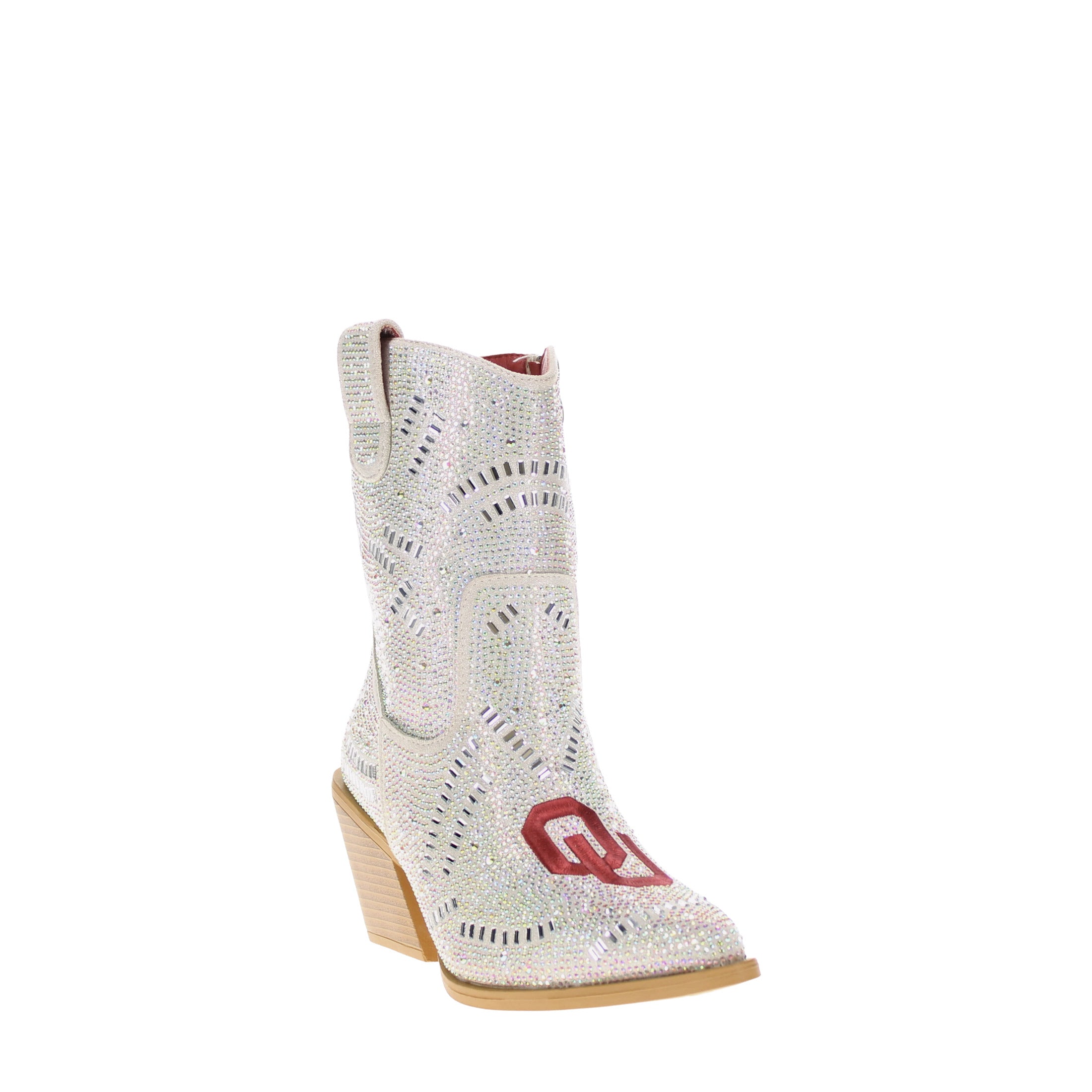 Women's University of Oklahoma Natural Bling Cowgirl Booties Jade by V by Vaccari