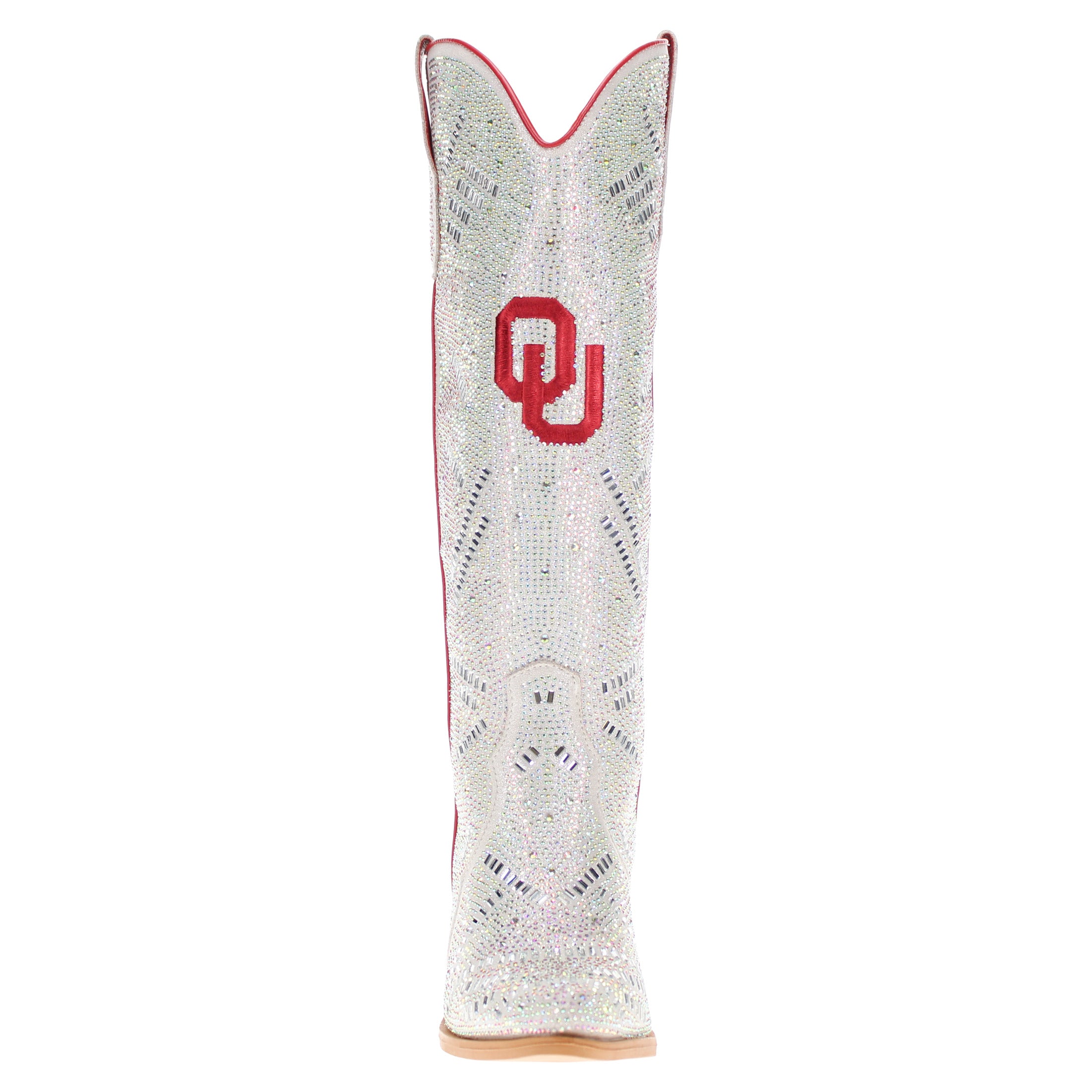 Women's University of Oklahoma Natural Tall Bling Cowgirl Boots Amber by V by Vaccari