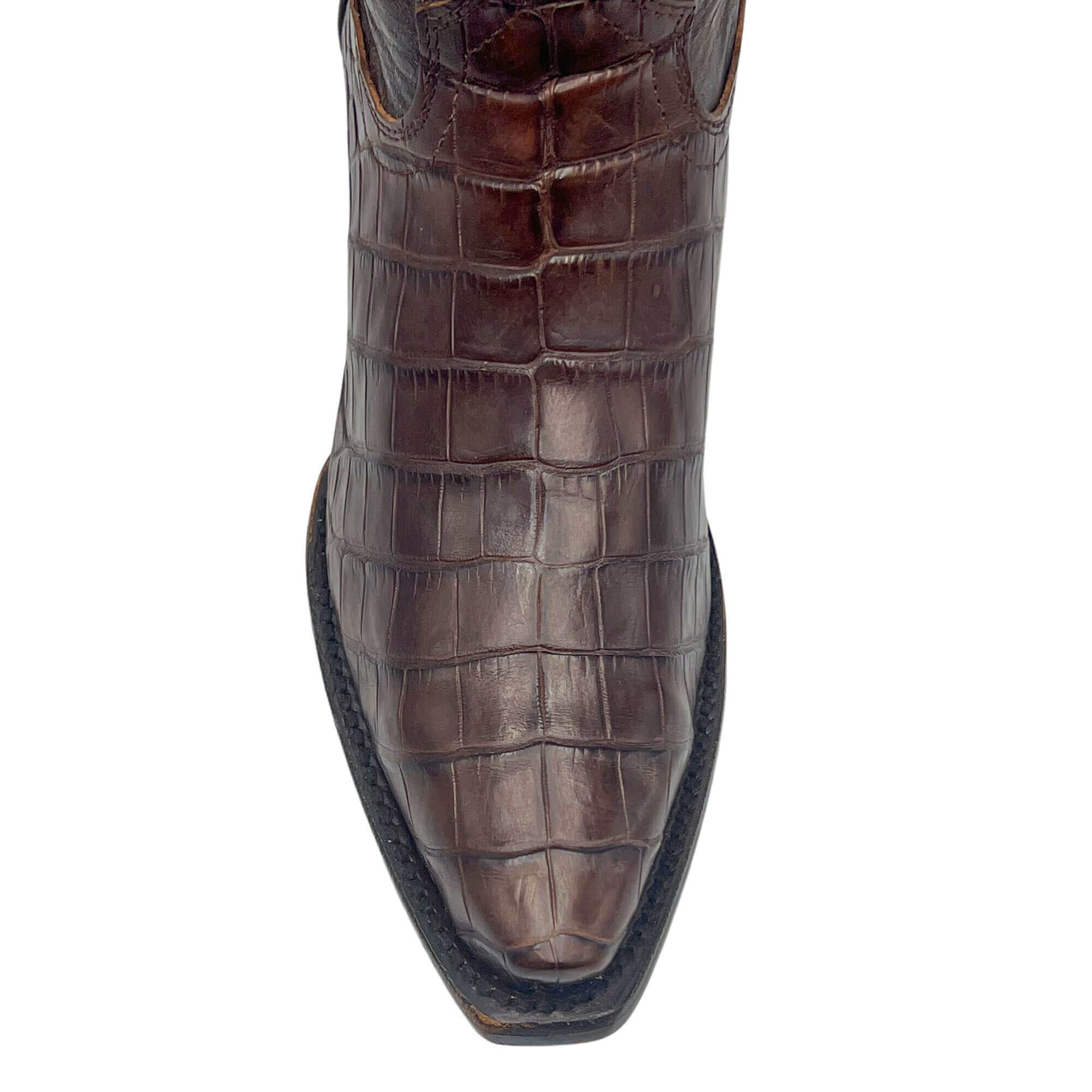 Women's Texas A&M Aggies Brown American Alligator Snip Toe Cowgirl Boots Olivia by Vaccari