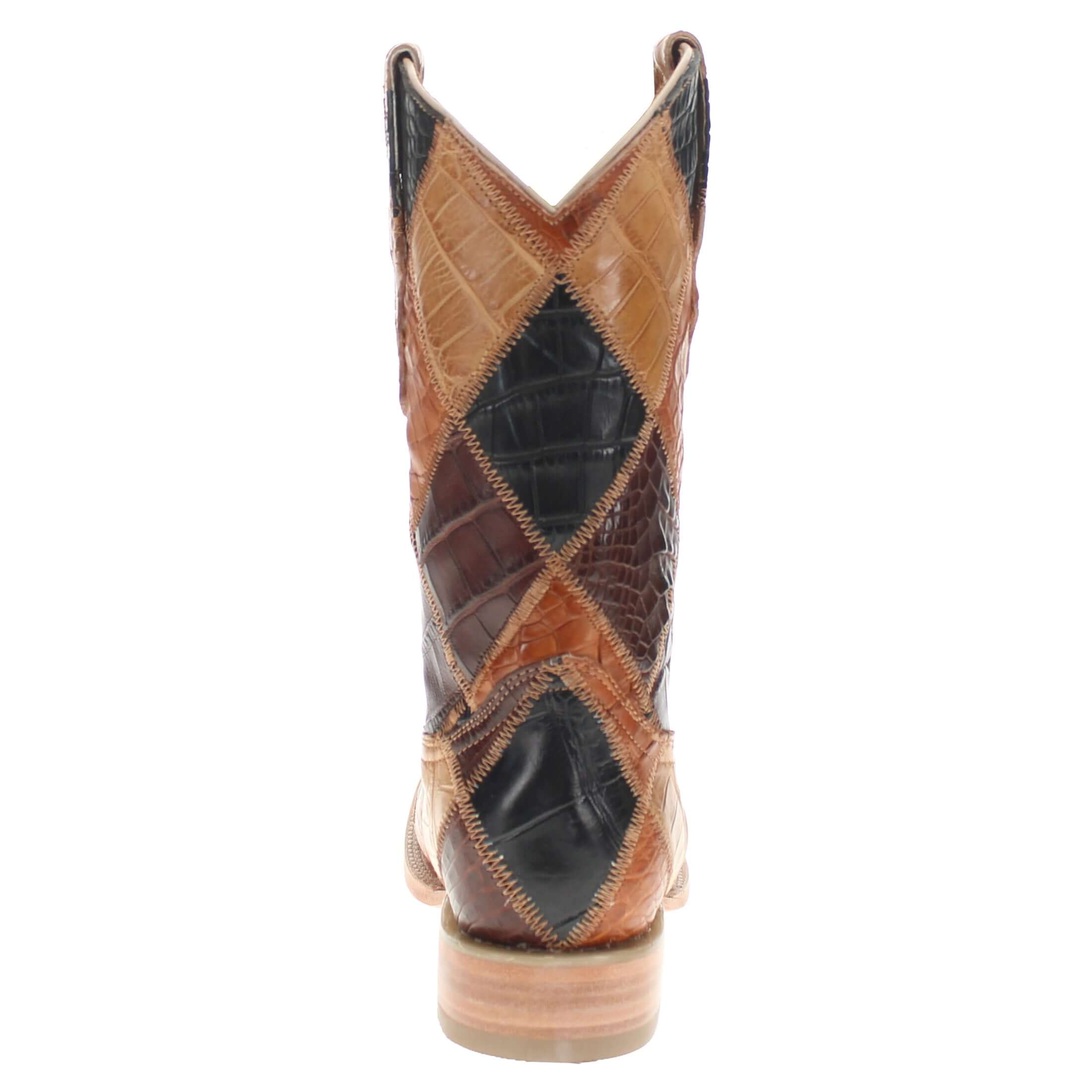 Men's Multi Patch Alligator belly Cowboy Boots Patton by Vaccari Core