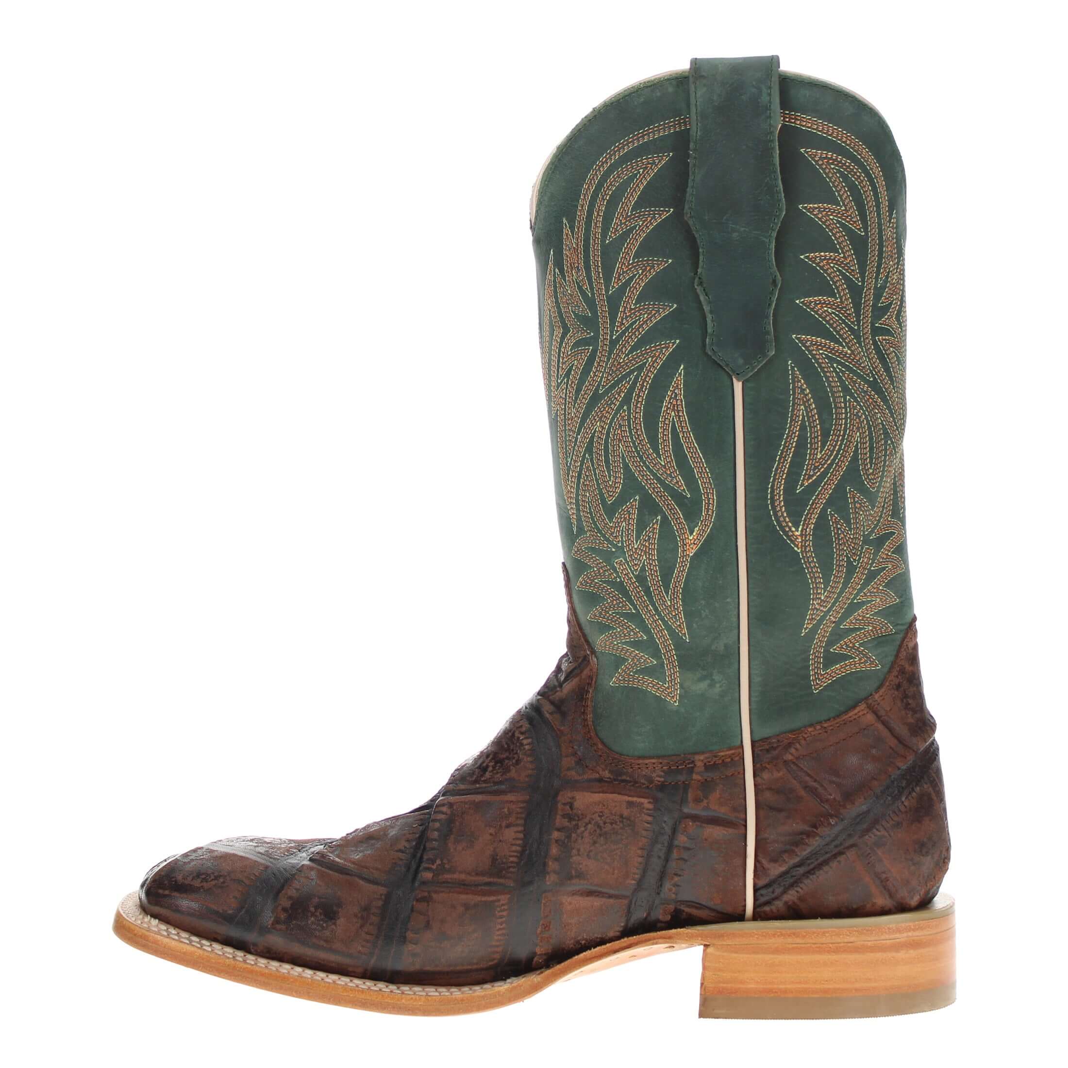 Men's Mocha Allgator Print Cowboy Boots Logan by Vaccari Core