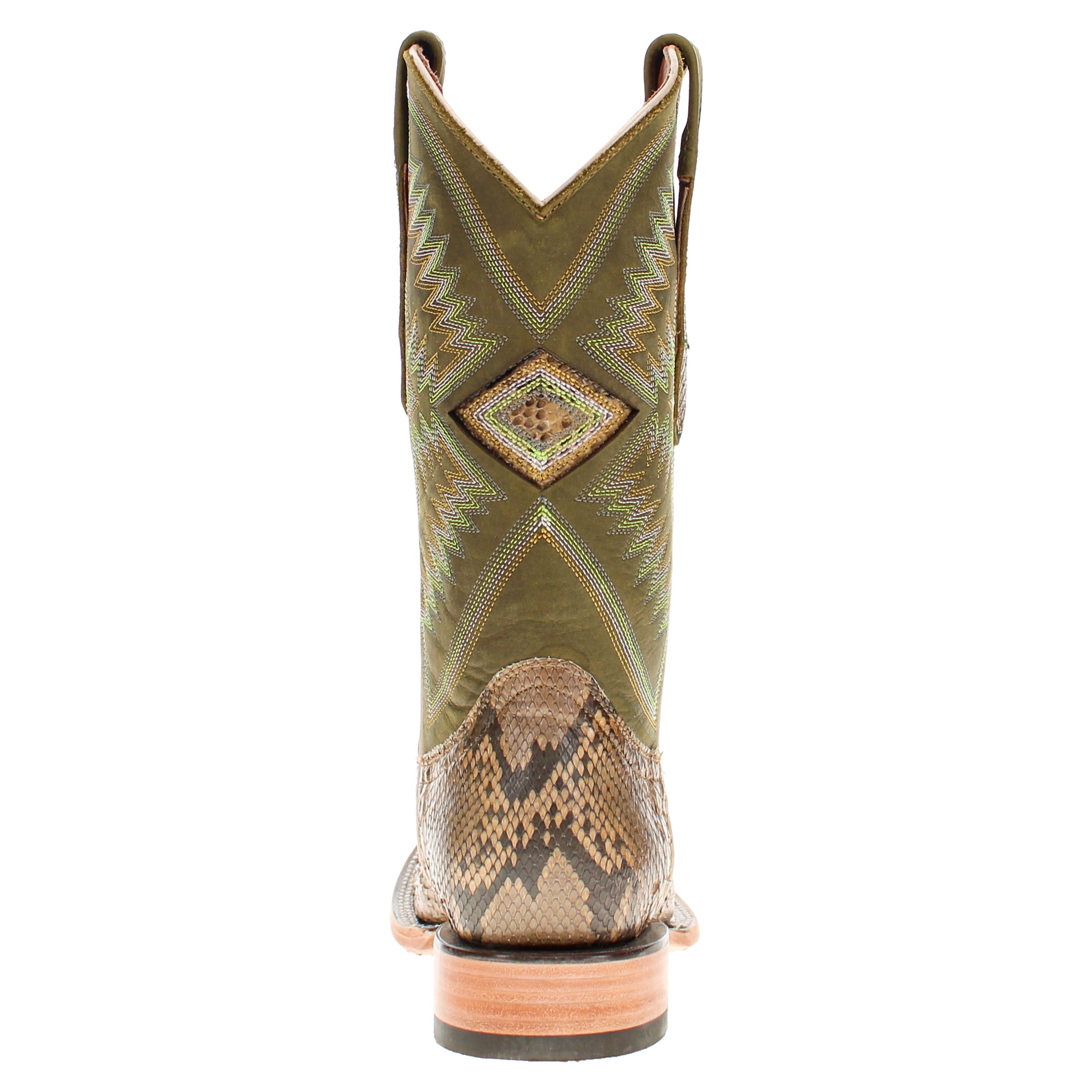 Men's Beige Python BS Toe Cowboy Boots by Vaccari