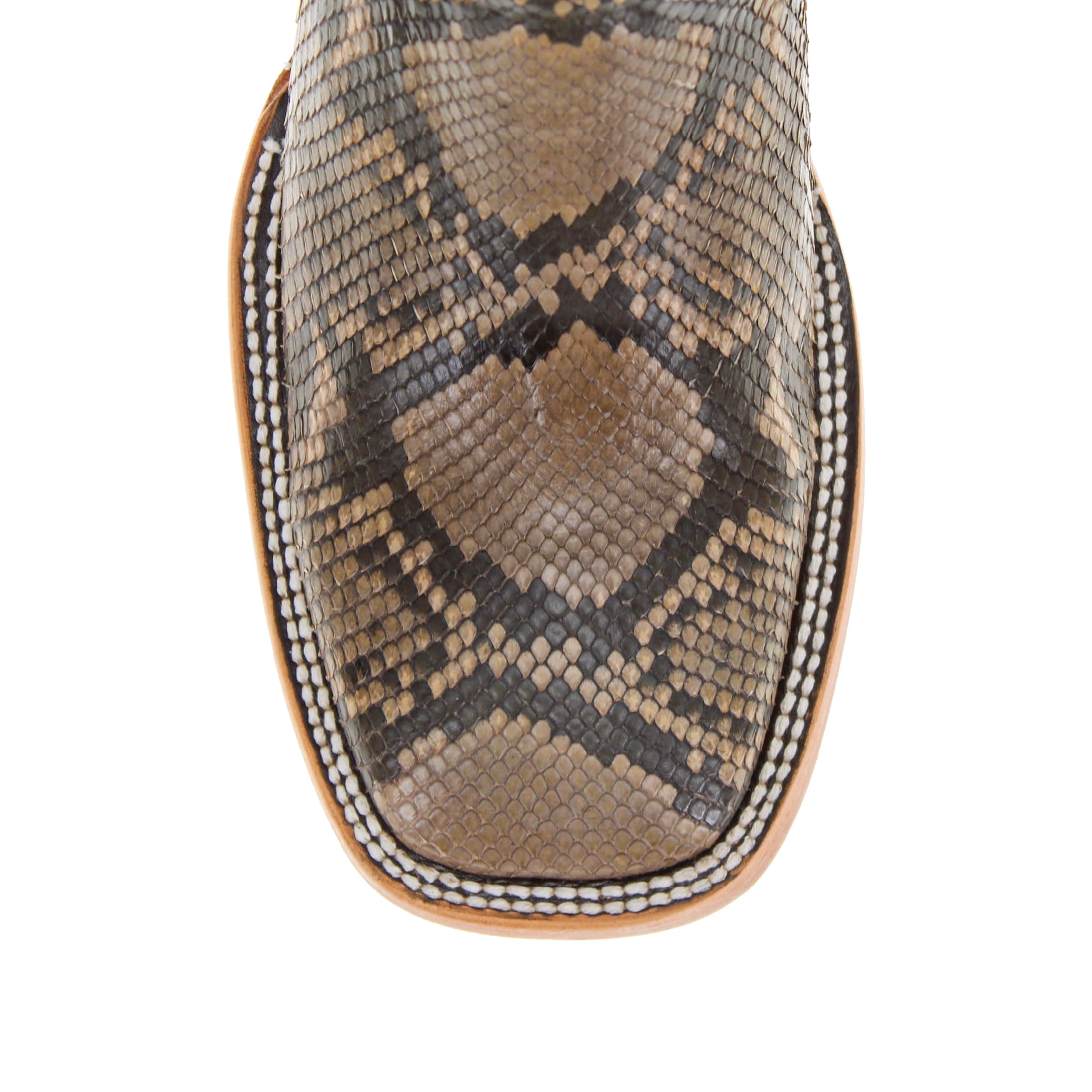 Men's Beige Python BS Toe Cowboy Boots by Vaccari